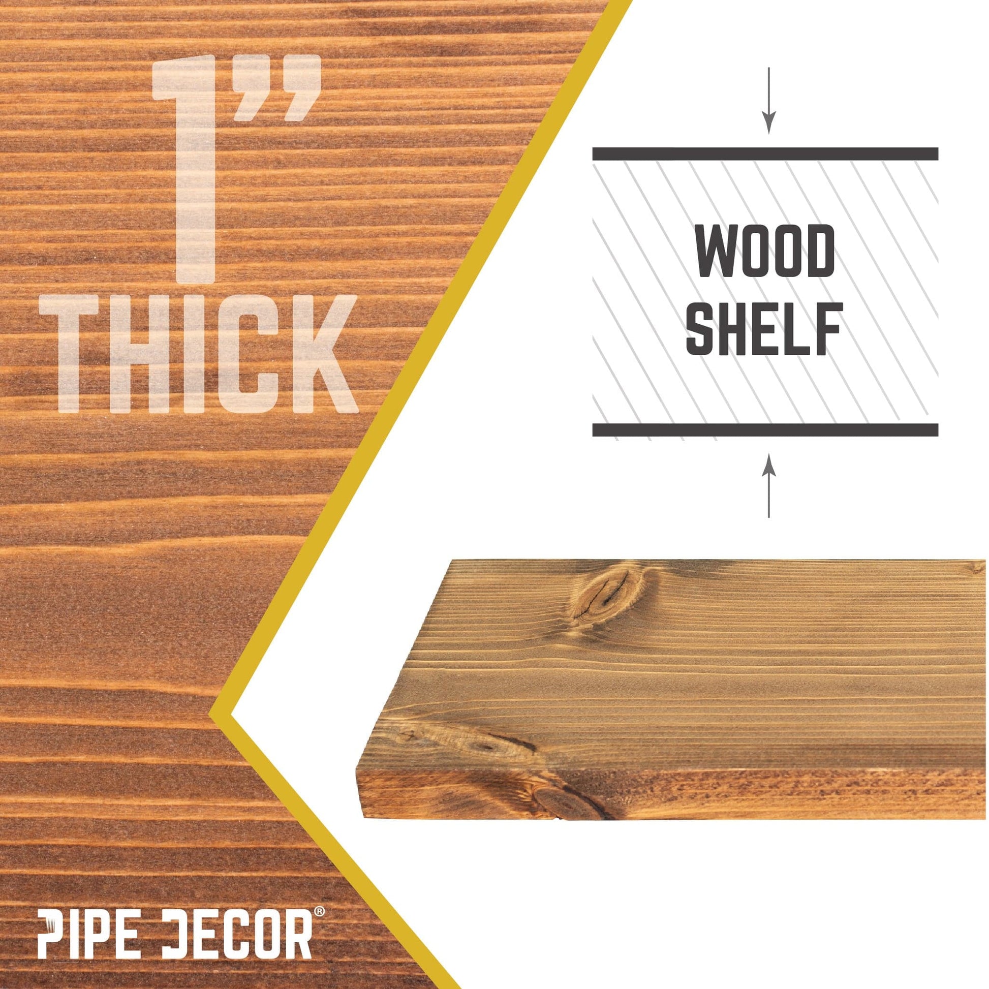 RESTORE Autumn Brown 24 in. Wood Shelf (Wood Only)