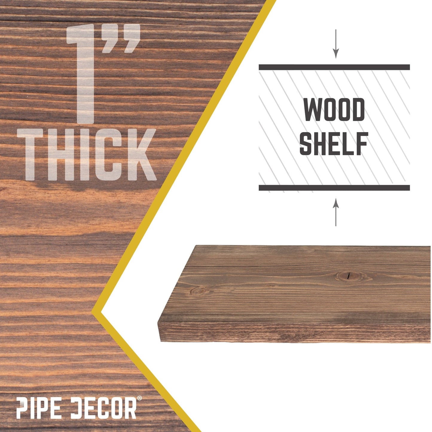 RESTORE Sunset Brown 24 in. Wood Shelf (Wood Only)