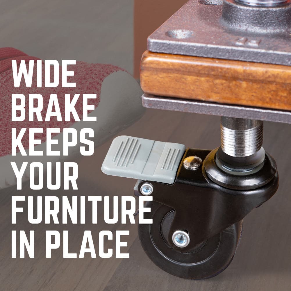 Swivel Caster Wheels for 1" Pipe (4-Pack)