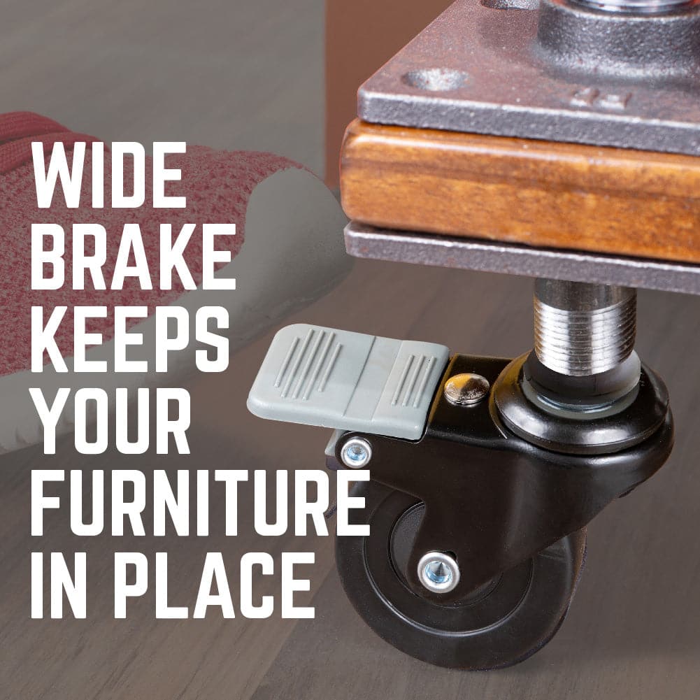 Swivel Caster Wheels for ½" Pipe (4-Pack)