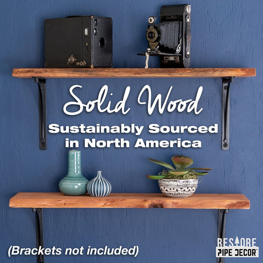RESTORE Sunset Cedar 24 in. Live Edge Wood Shelf (Wood Only)