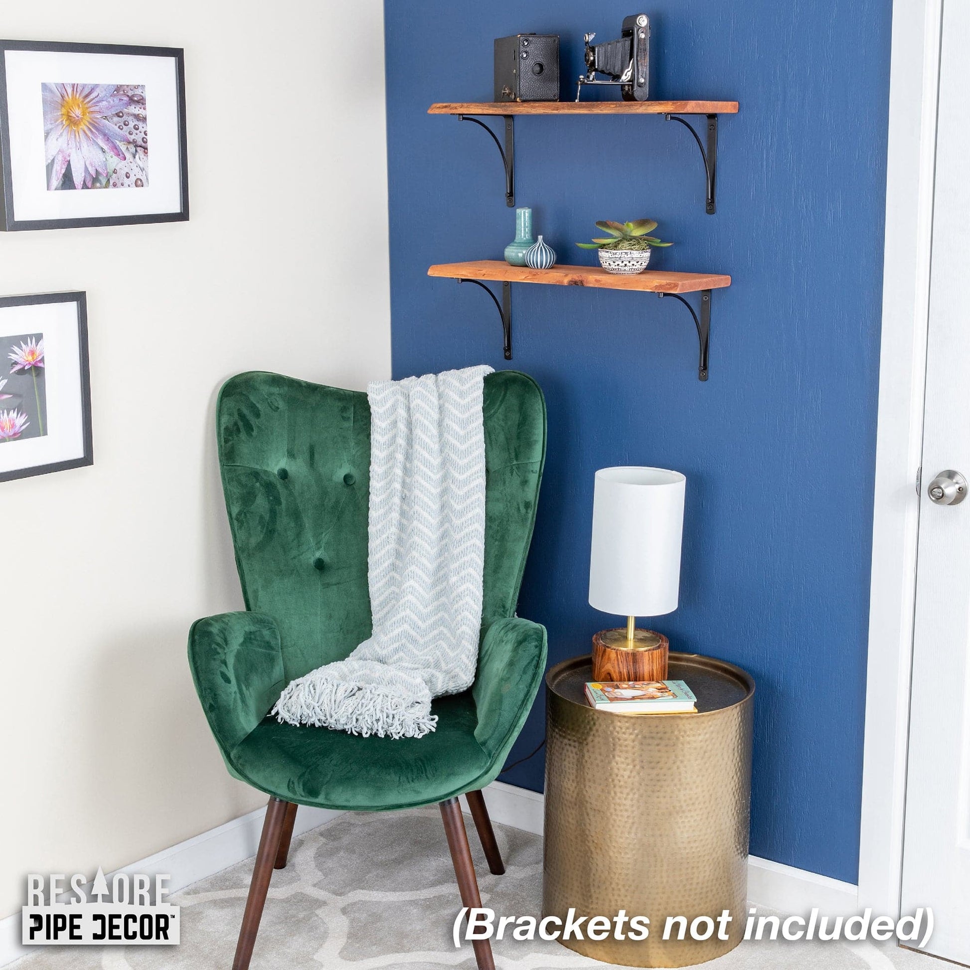 RESTORE Sunset Cedar 24 in. Live Edge Wood Shelf (Wood Only)