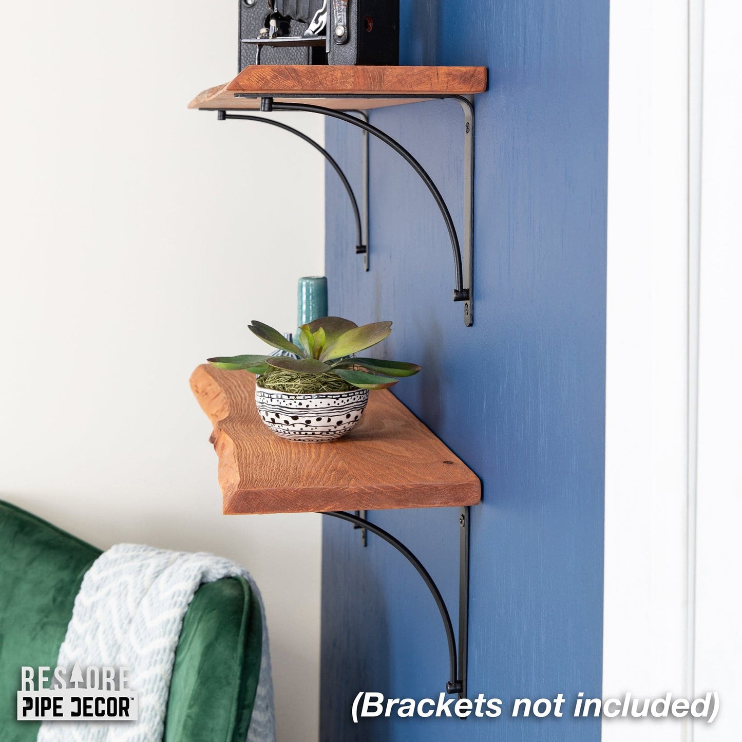 RESTORE Sunset Cedar 24 in. Live Edge Wood Shelf (Wood Only)