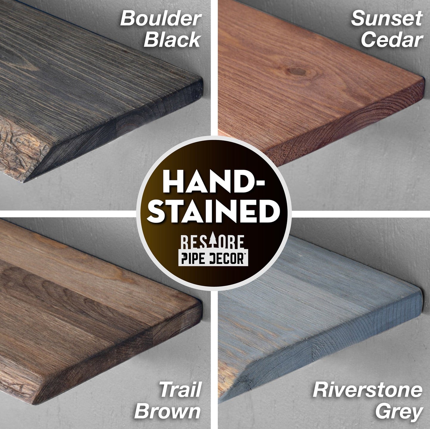 RESTORE Trail Brown 24 in. Live Edge Wood Shelf (Wood Only)