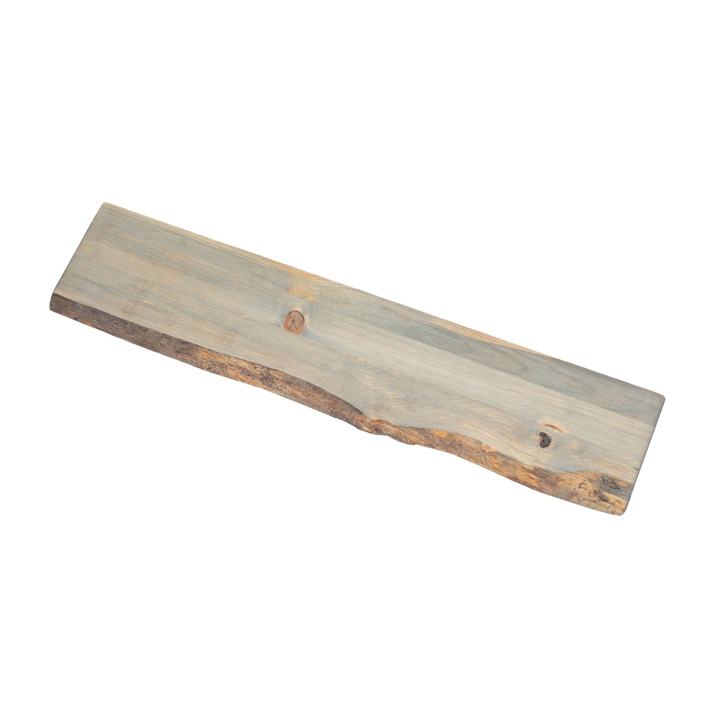RESTORE Riverstone Grey 36 in. Live Edge Wood Shelf (Wood Only)