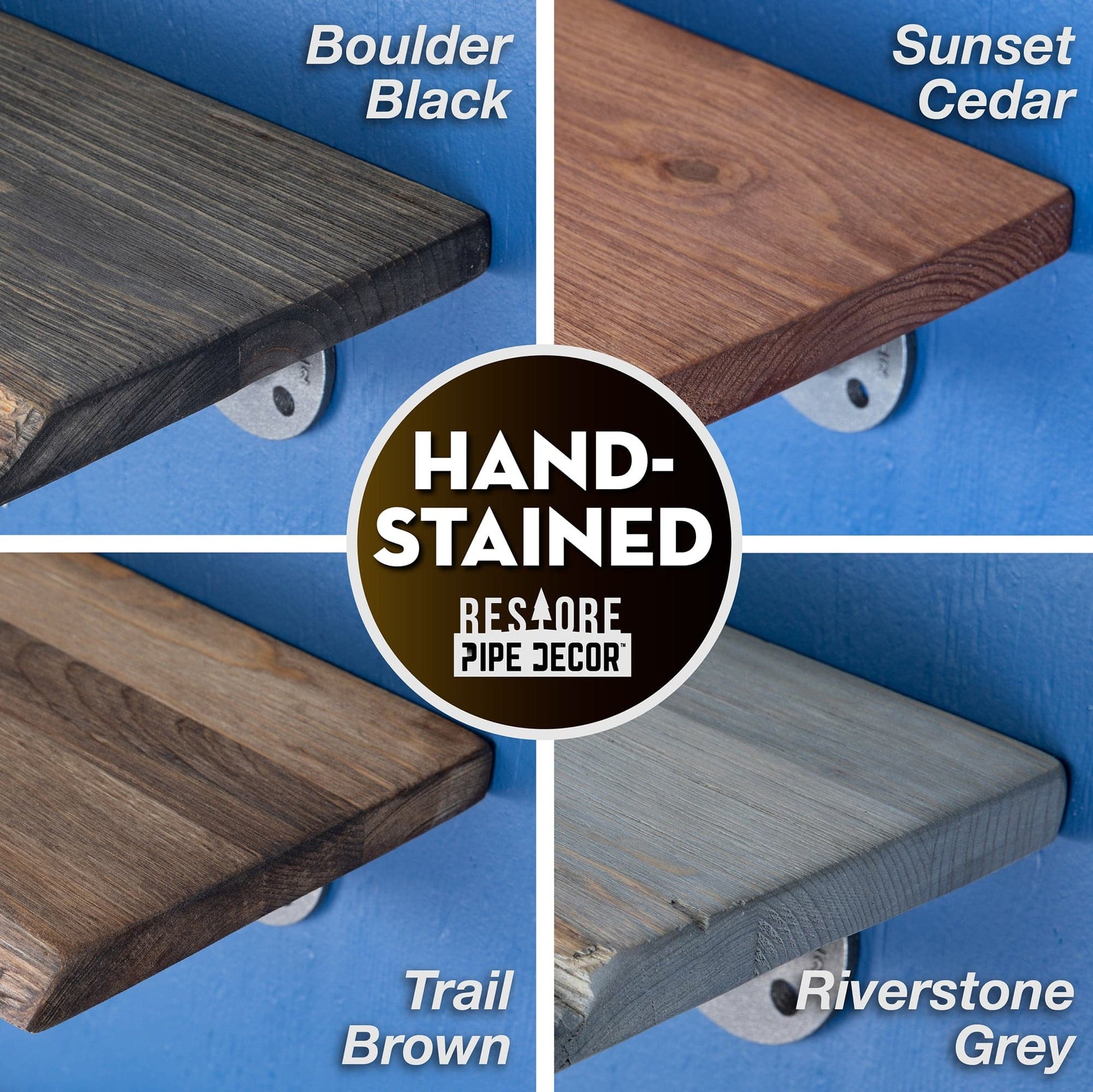 RESTORE Riverstone Grey 36 in. Live Edge Wood Shelf (Wood Only)