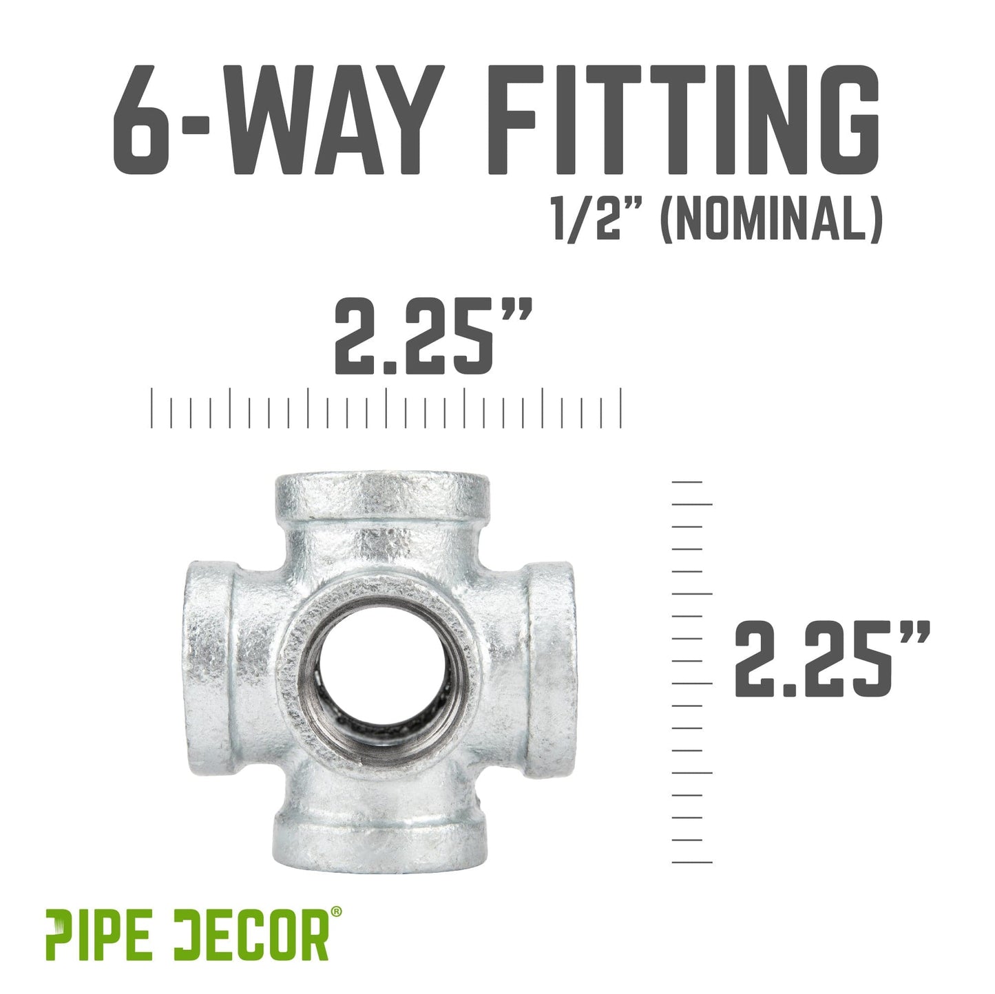 1/2 in. Galvanized 6-Way Fitting