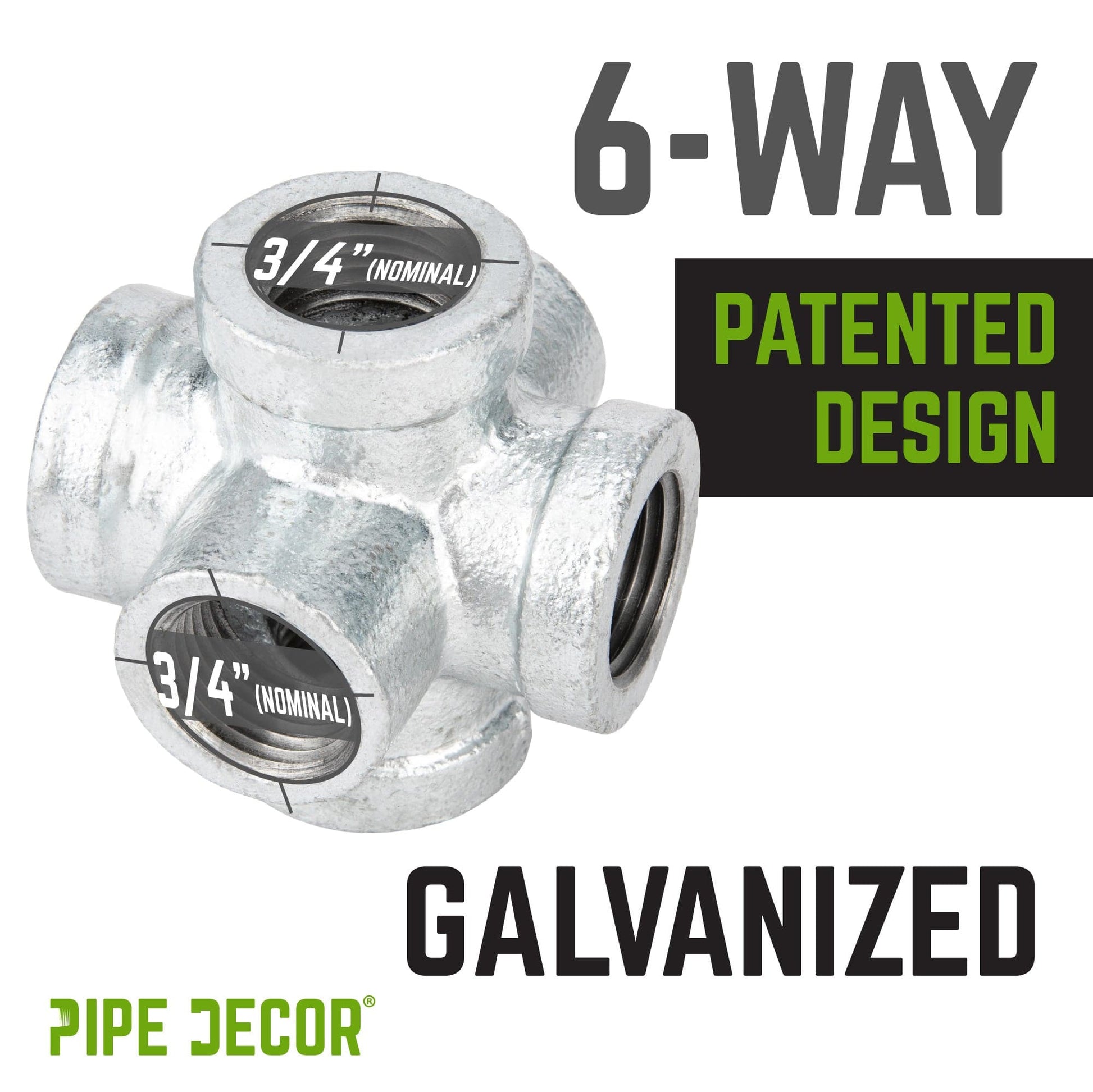 3/4 in. Galvanized 6-Way Fitting