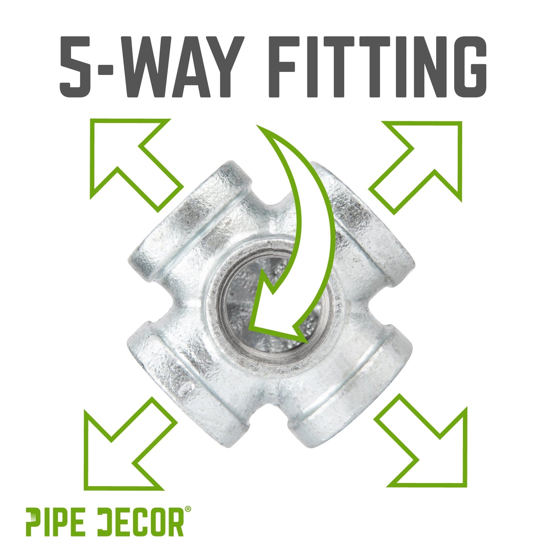 1/2 in. Galvanized 5-Way Fitting