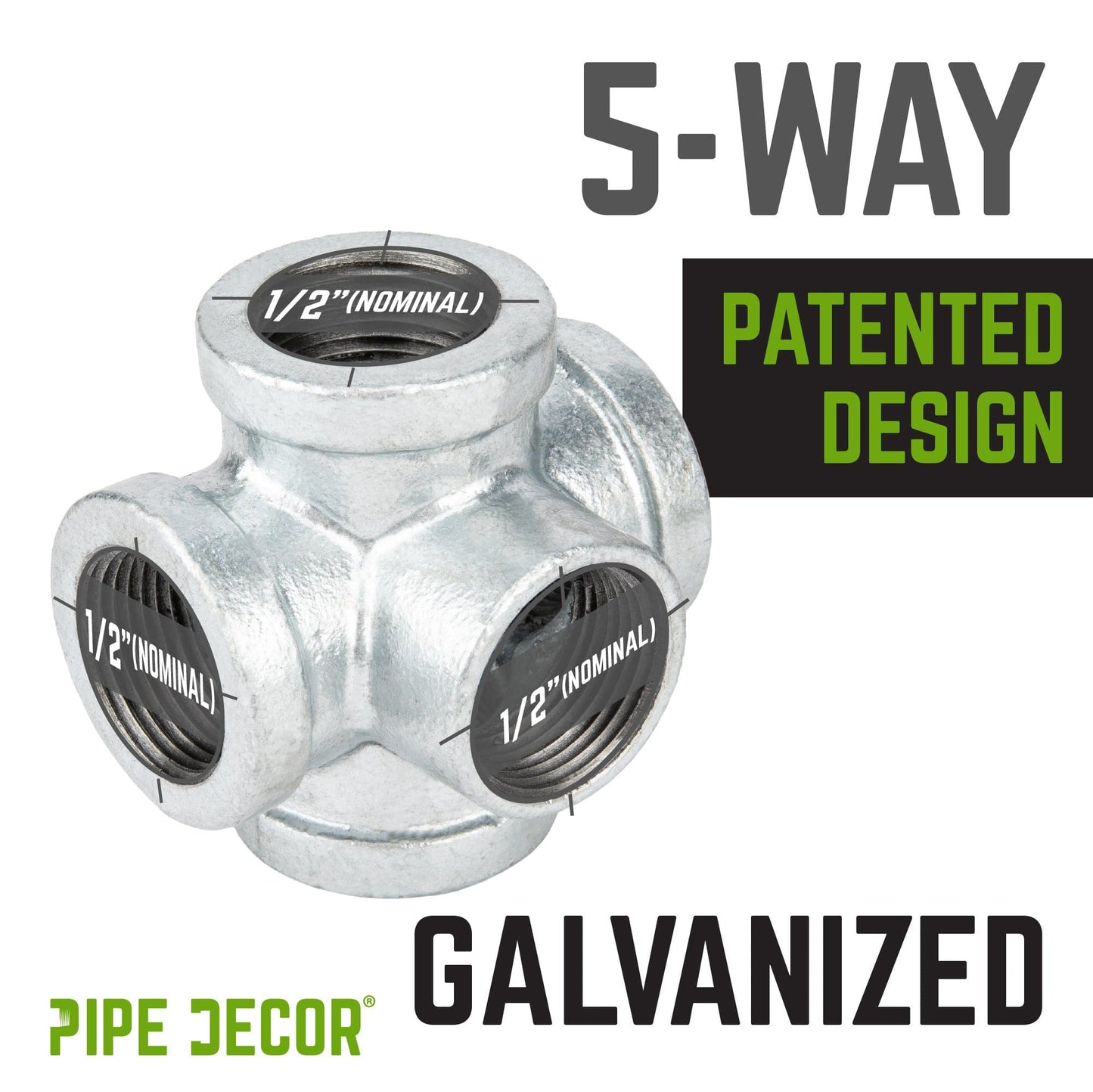 1/2 in. Galvanized 5-Way Fitting