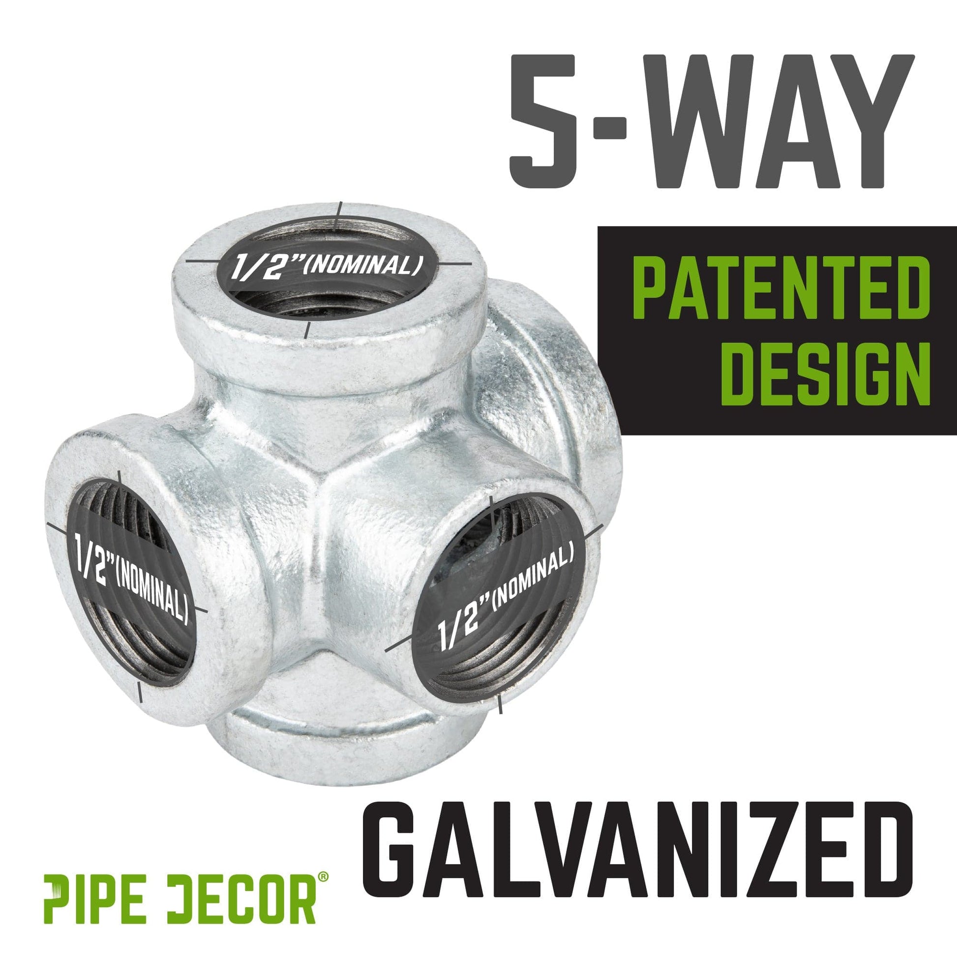 1/2 in. Galvanized 5-Way Fitting