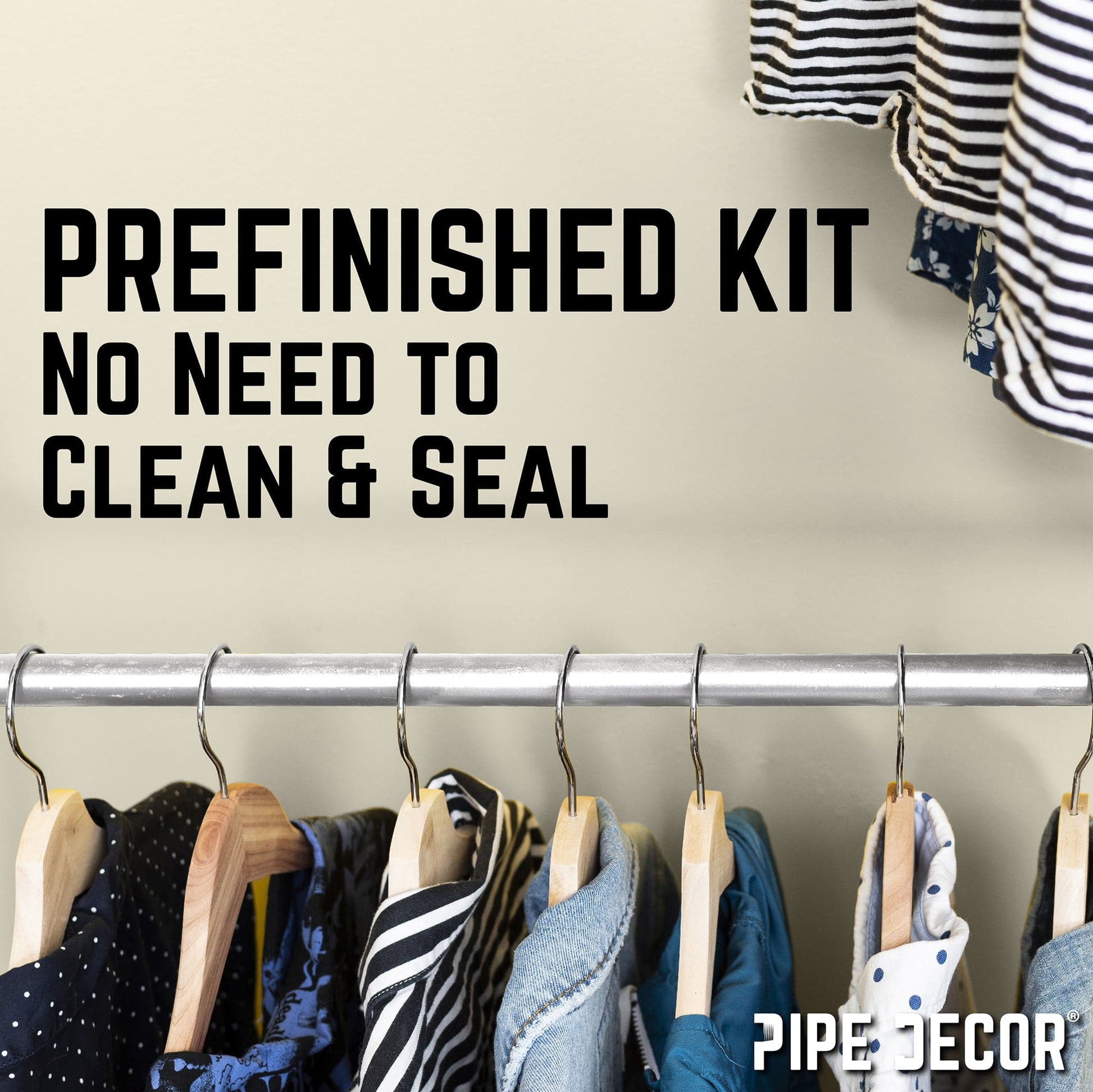 Galvanized Wall Mounted Double Hung Clothing Rack