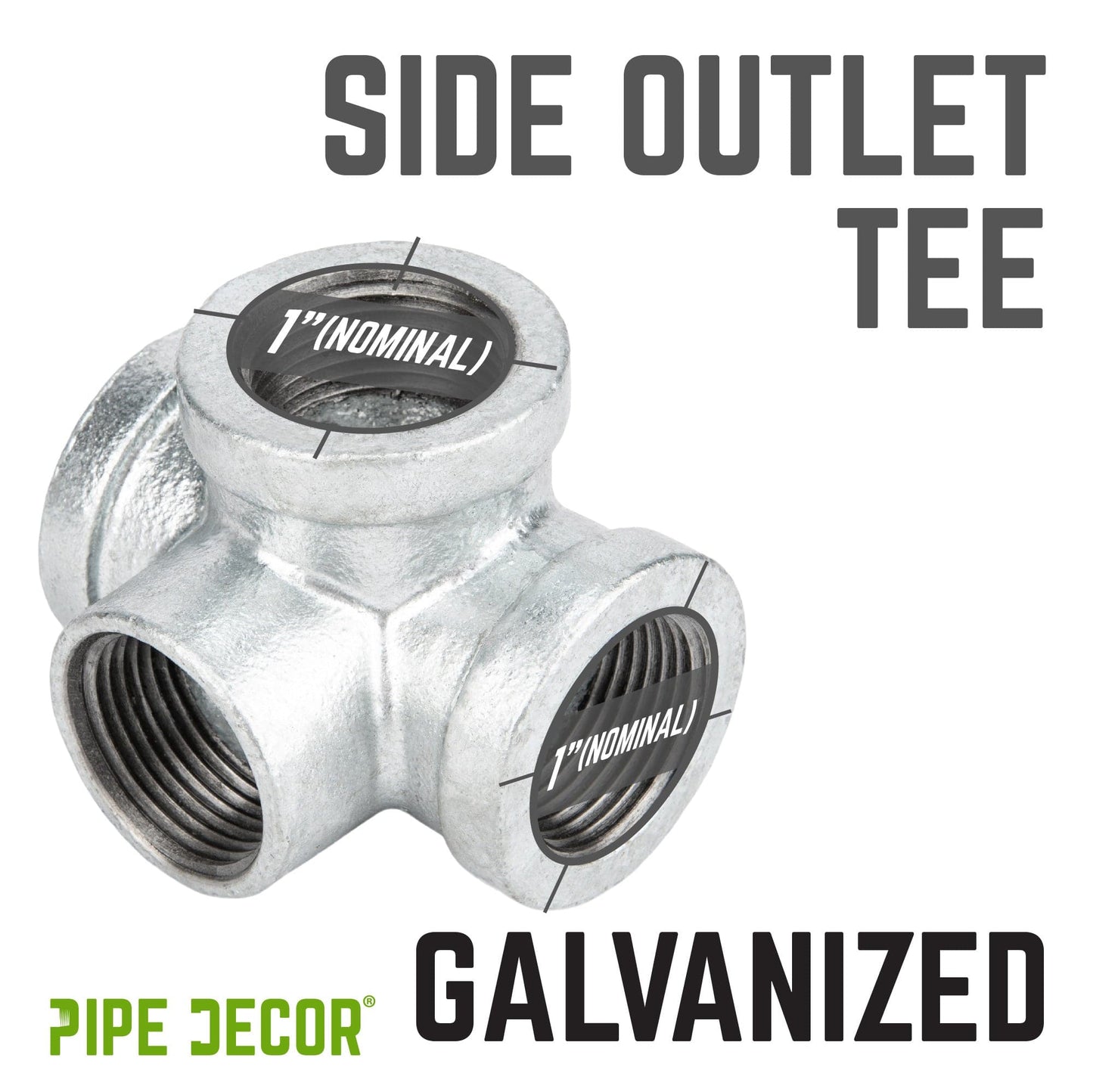 1 in. Galvanized Iron Side Outlet Tee