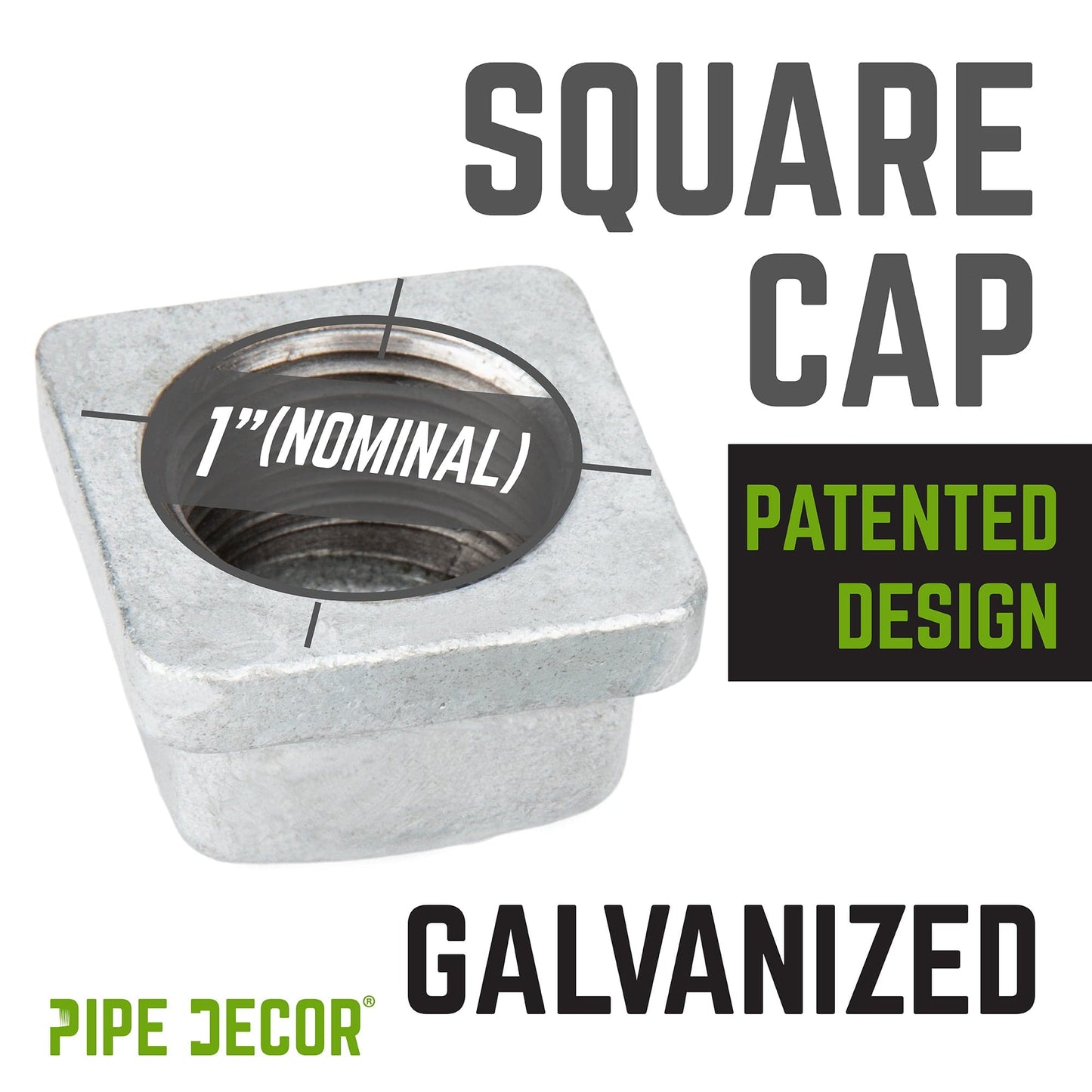 1 in. Galvanized Square Cap