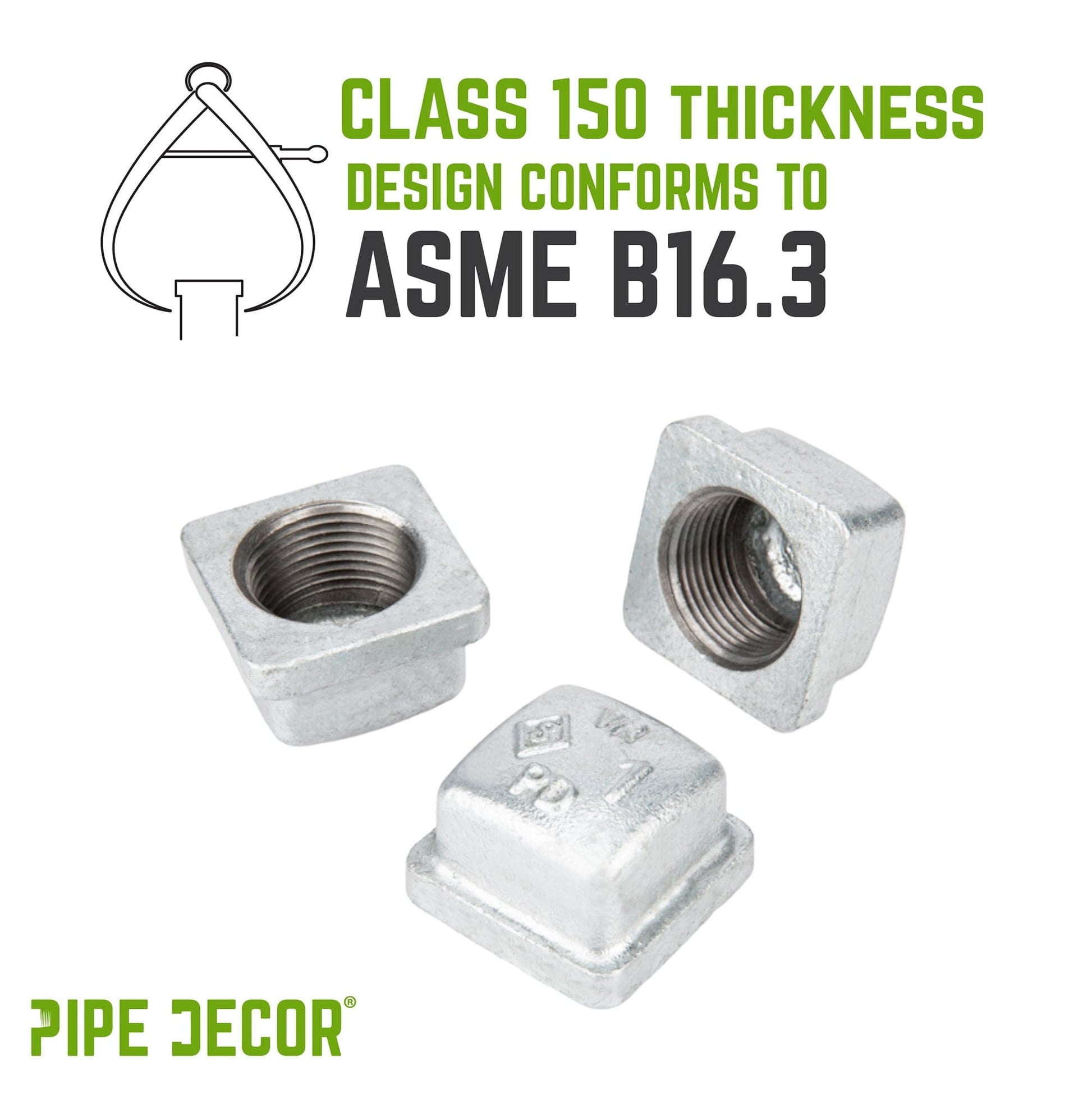 1 in. Galvanized Square Cap