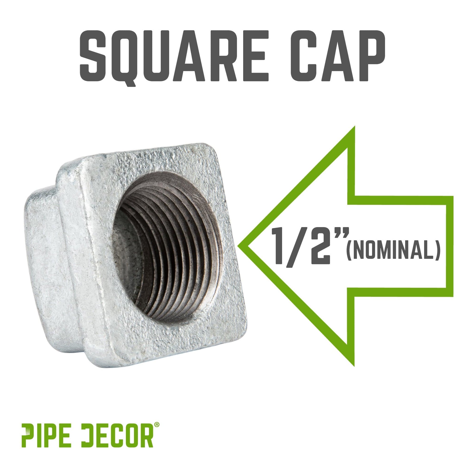1/2 in. Galvanized Square Cap