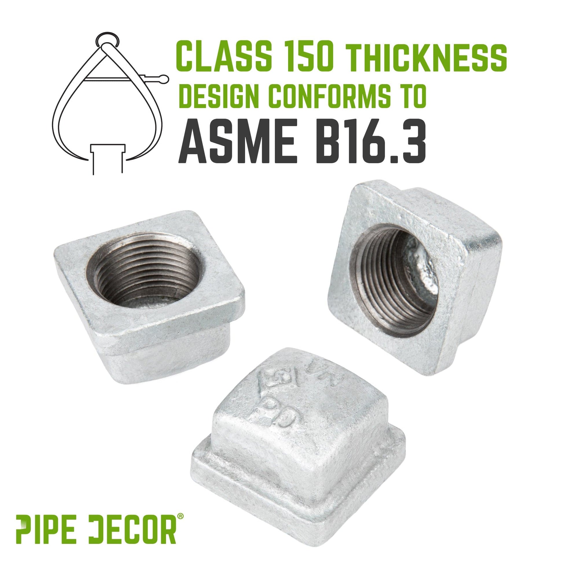 1/2 in. Galvanized Square Cap