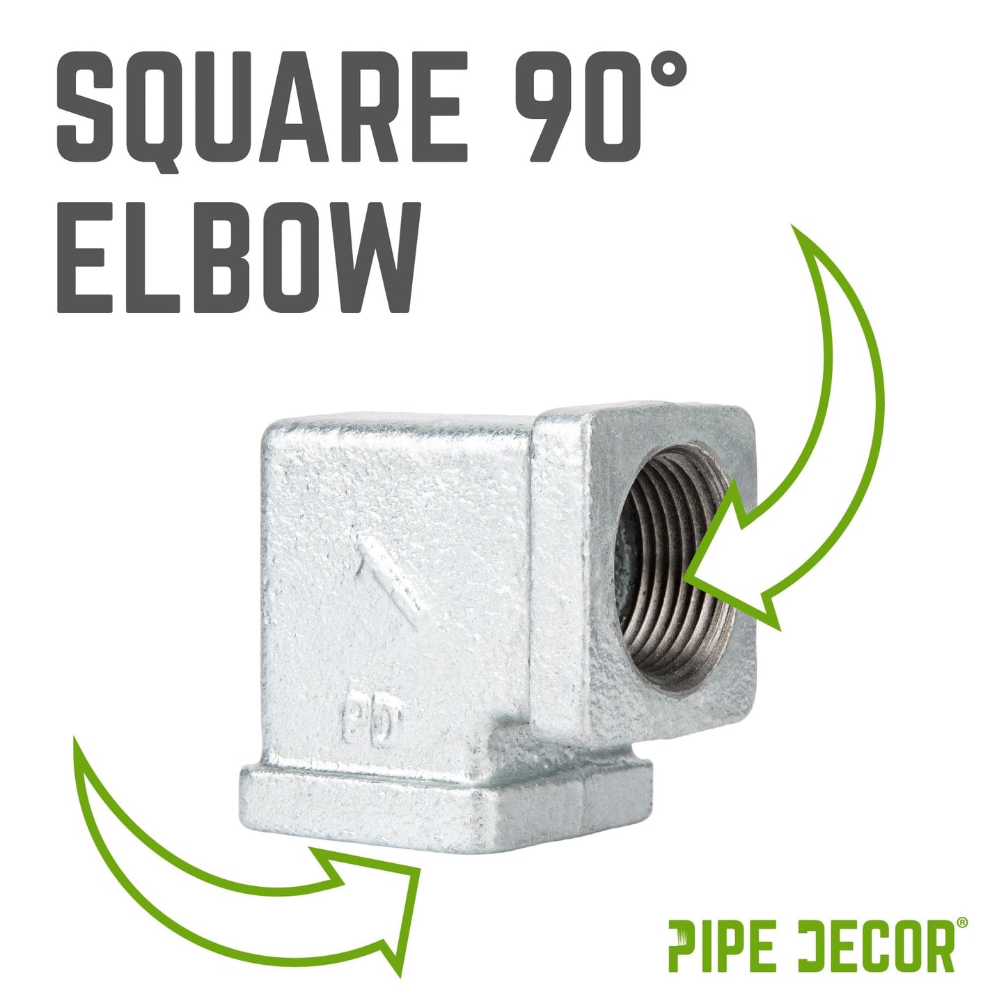 1 in. Galvanized Square 90 Degree Elbow