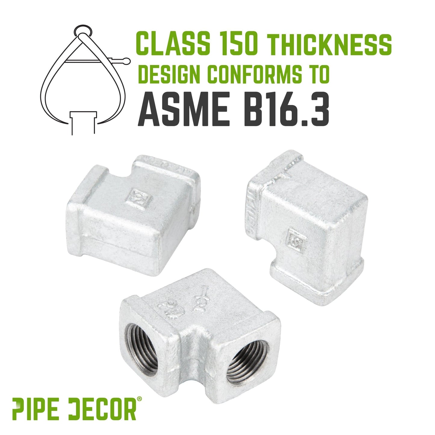 1/2 in. Galvanized Square 90 Degree Elbow