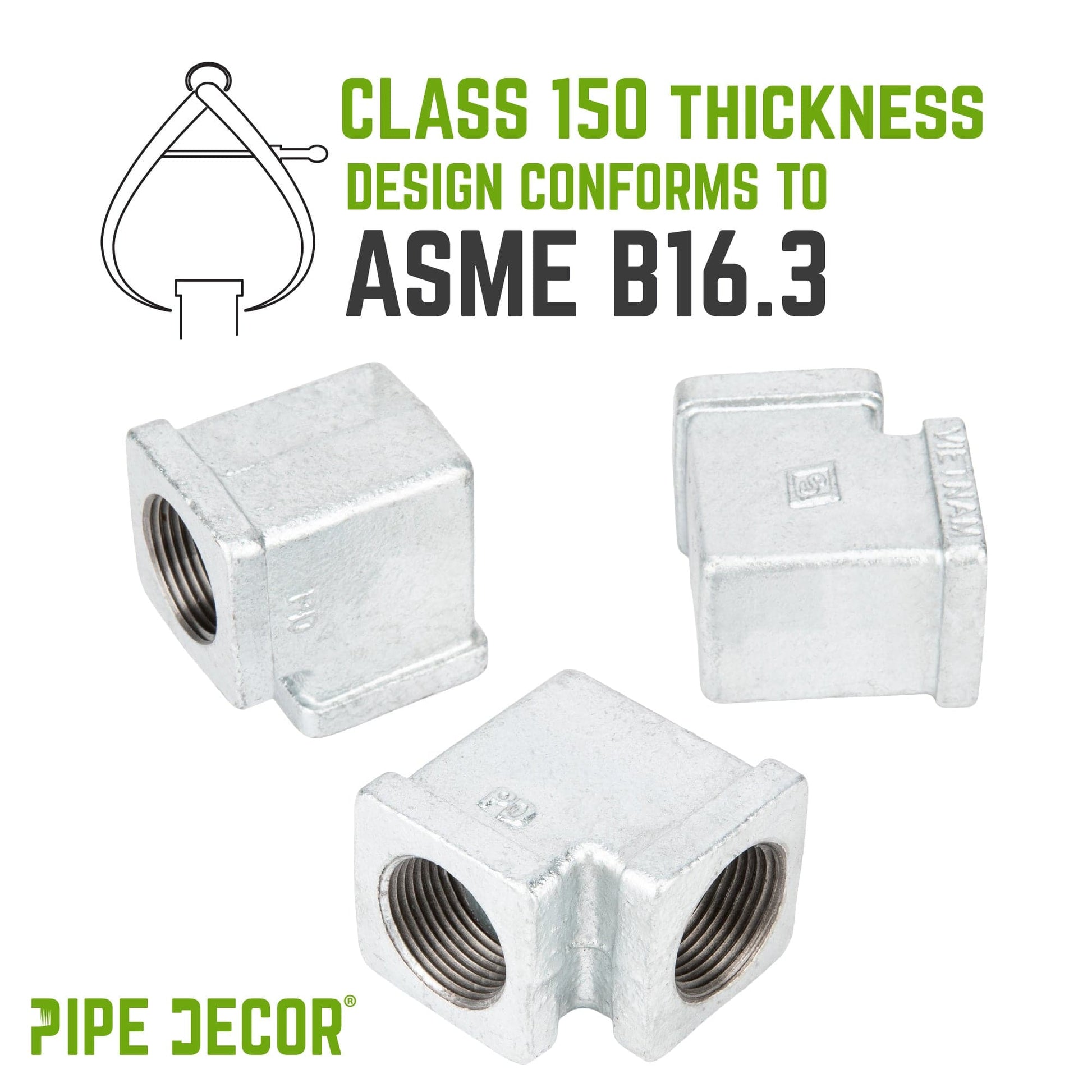 3/4 in. Galvanized Square 90 Degree Elbow