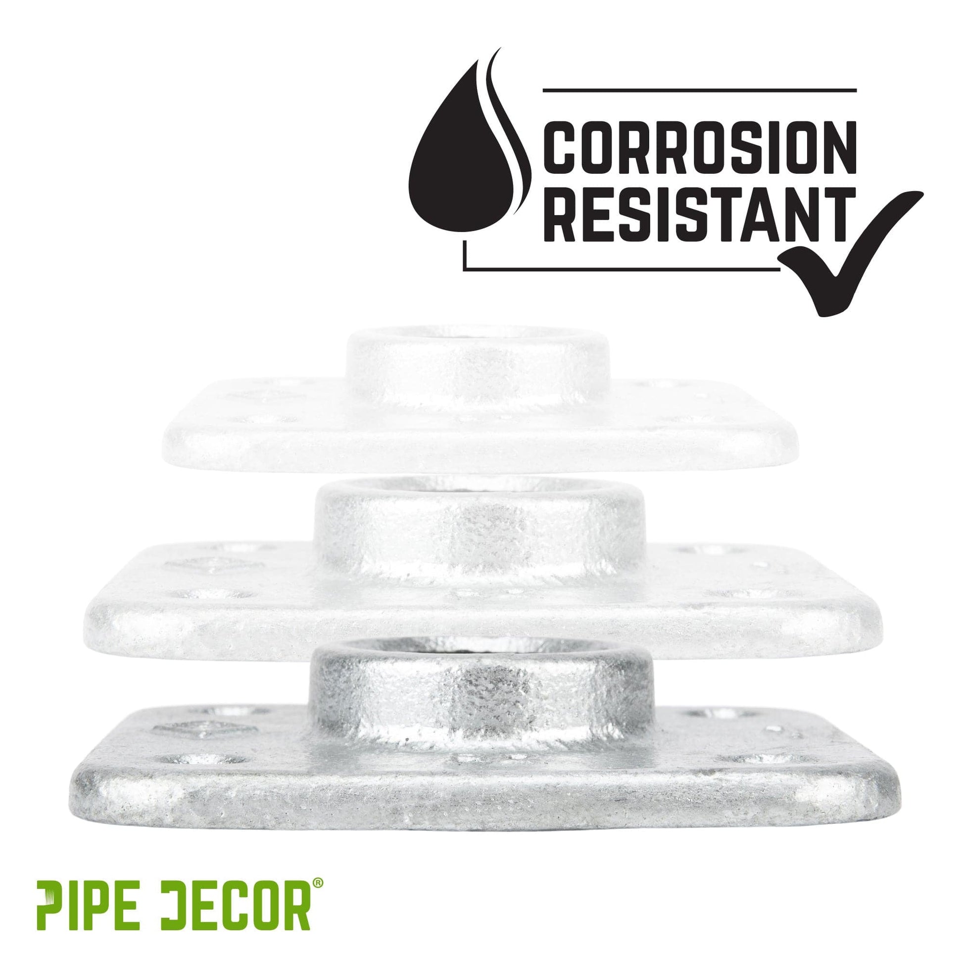 1 in. Galvanized Square Floor Flange