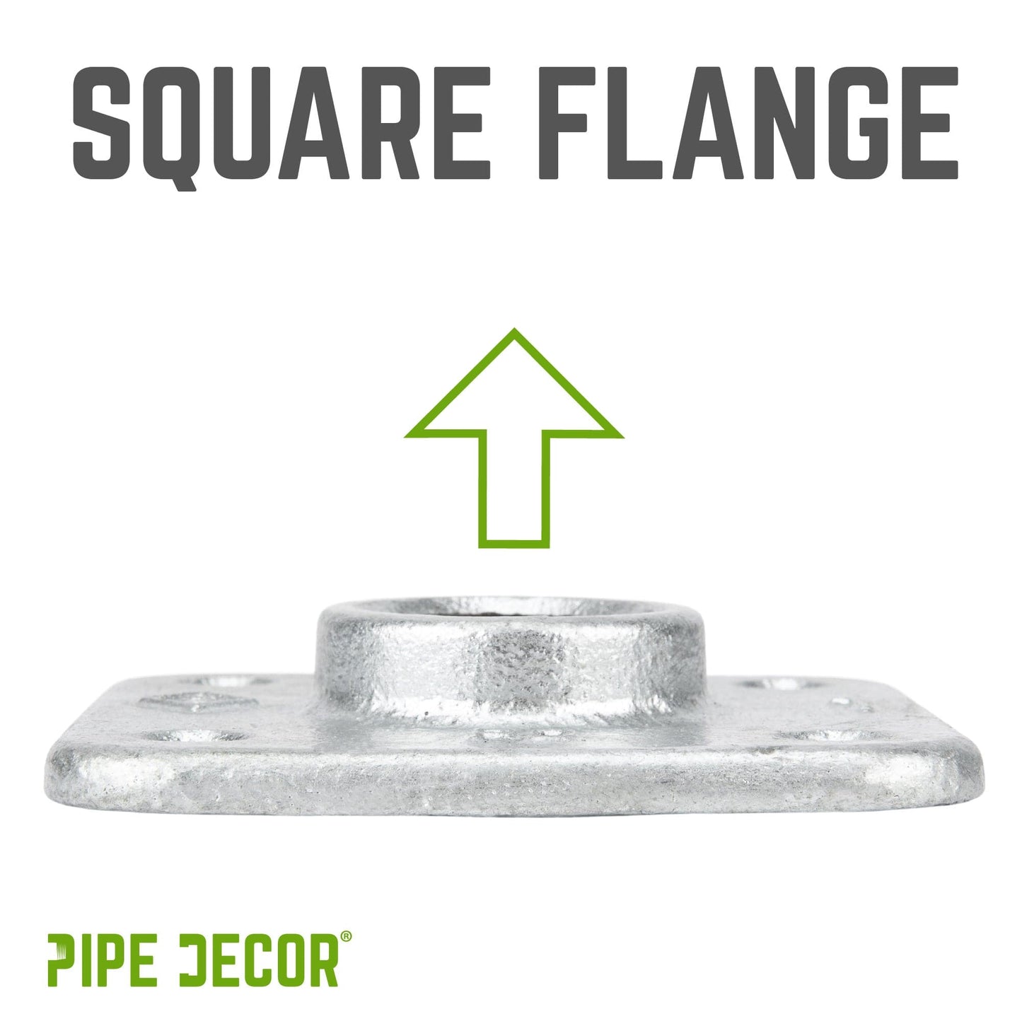 1/2 in. Galvanized Square Floor Flange