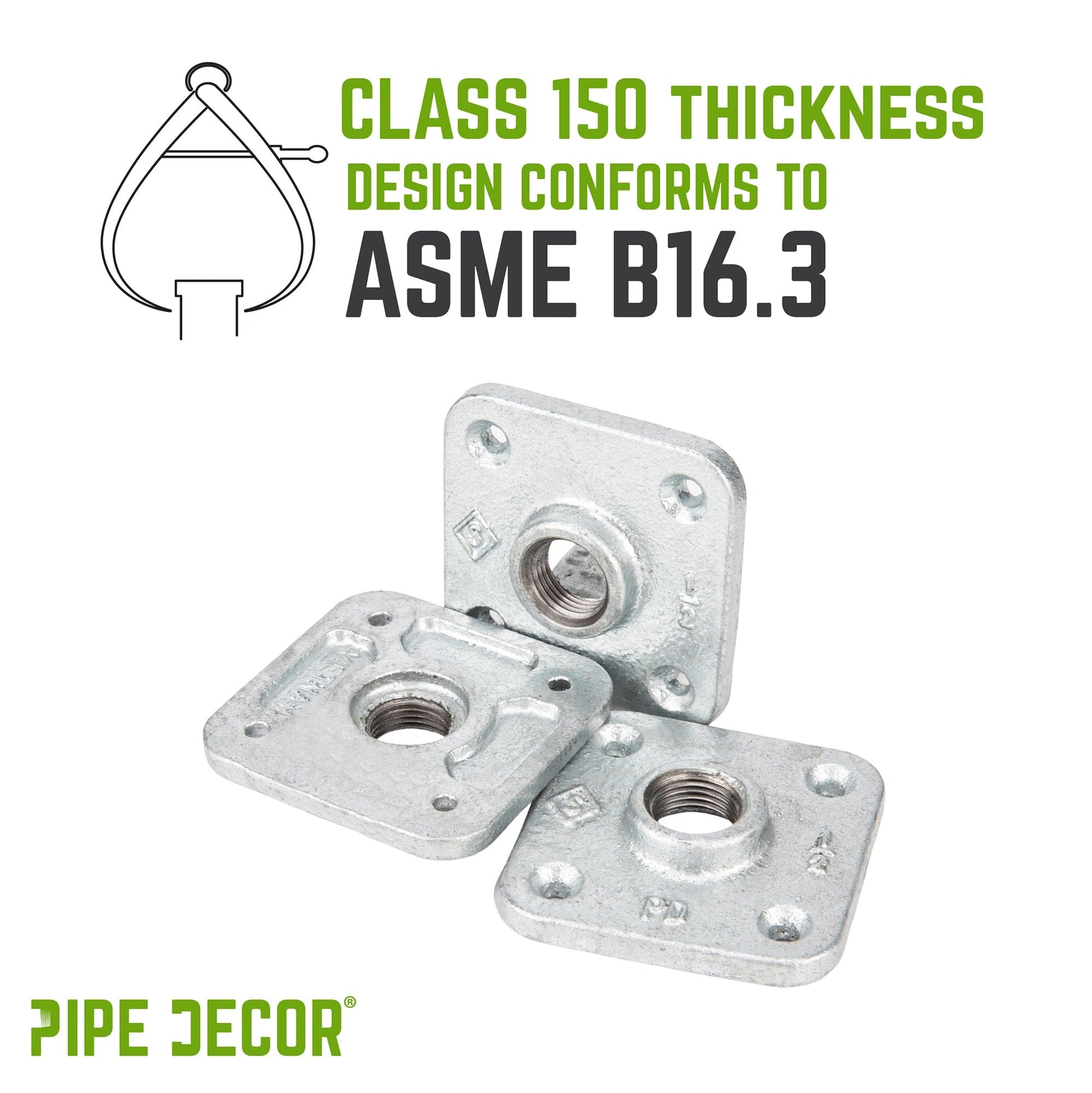 1/2 in. Galvanized Square Floor Flange