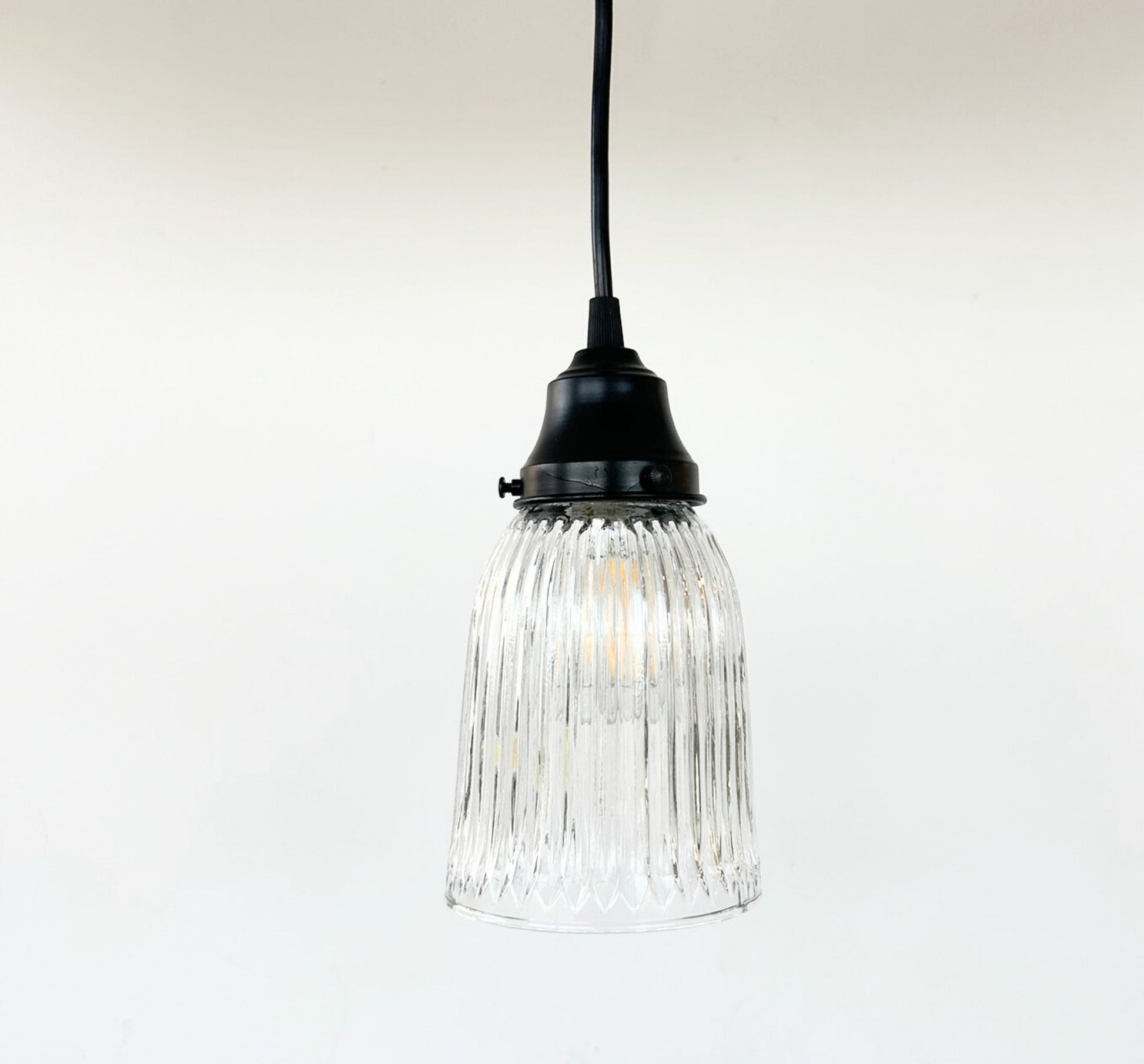 Tall Holophane Antique 1940's Pendant