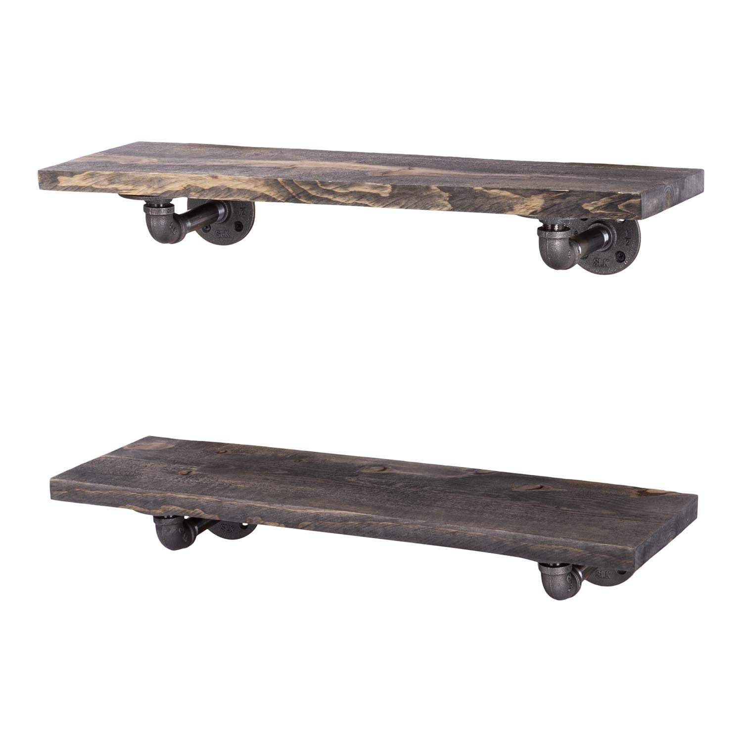 RESTORE Boulder Black 24 in. Shelves with L-Shaped Brackets