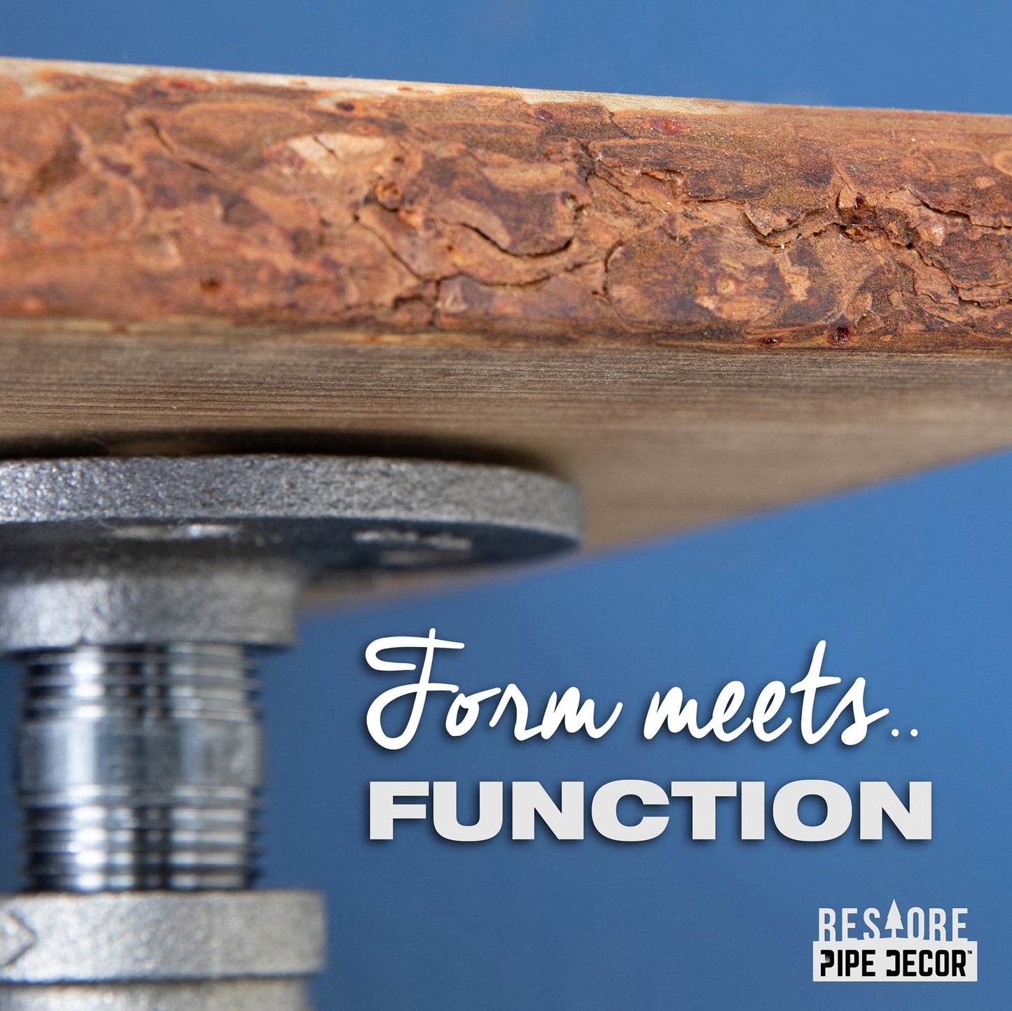 24” Trail Brown Live Edge Wood Shelf with L-Shaped Pipe Brackets (2-Pack)