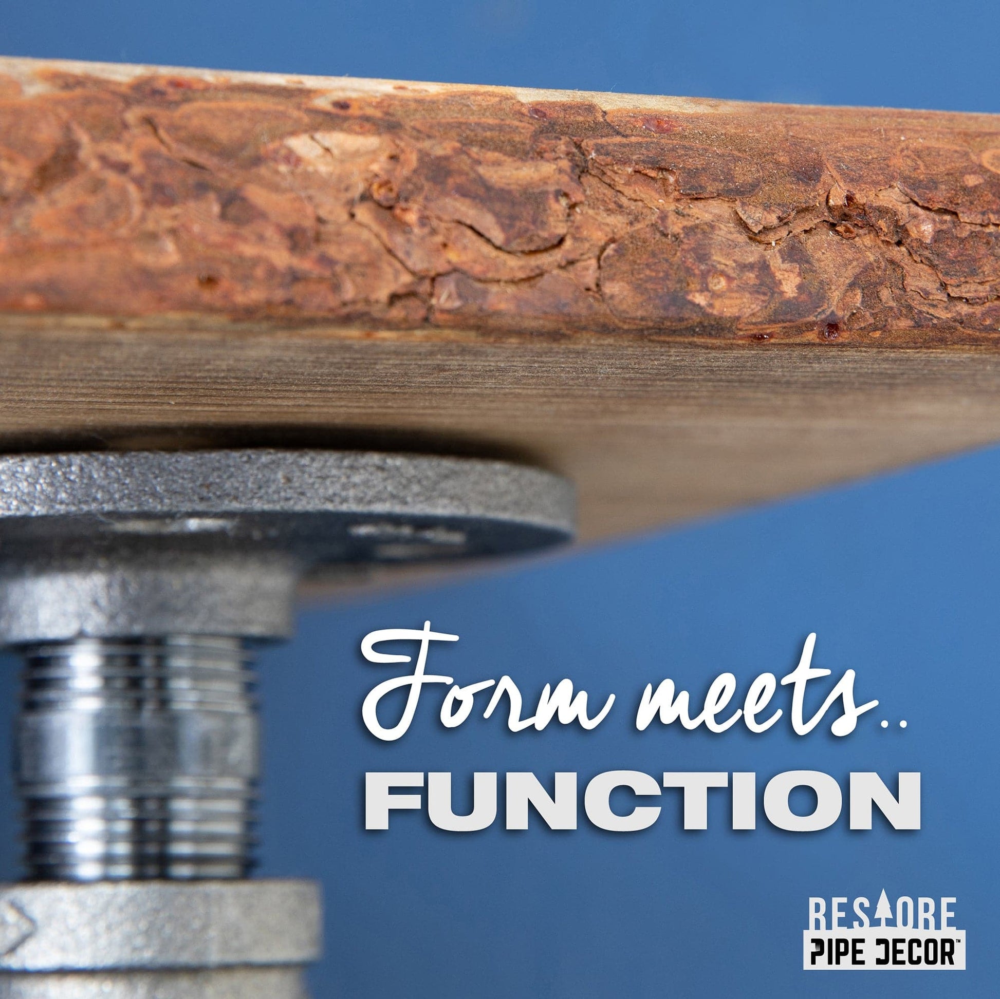 24” Trail Brown Live Edge Wood Shelf with L-Shaped Pipe Brackets (2-Pack)