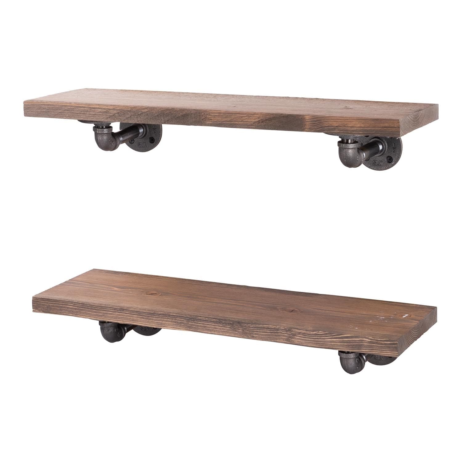 RESTORE Sunset Brown 24 in. Shelves with L-Shaped Brackets