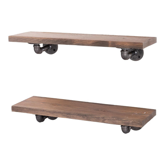 RESTORE Sunset Brown 24 in. Shelves with L-Shaped Brackets