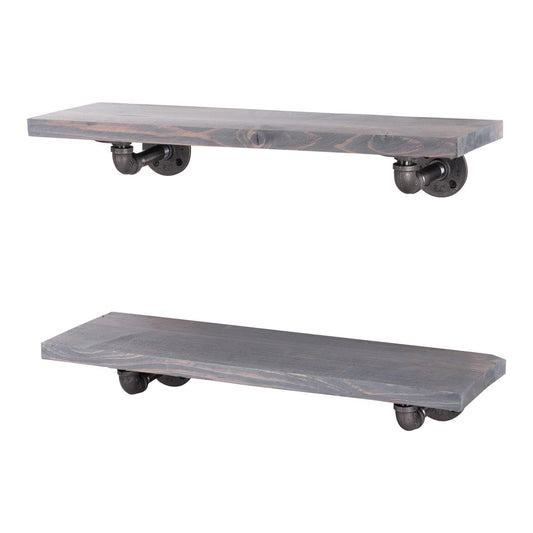 RESTORE Riverstone Grey 24 in. Shelves with L-Shaped Brackets