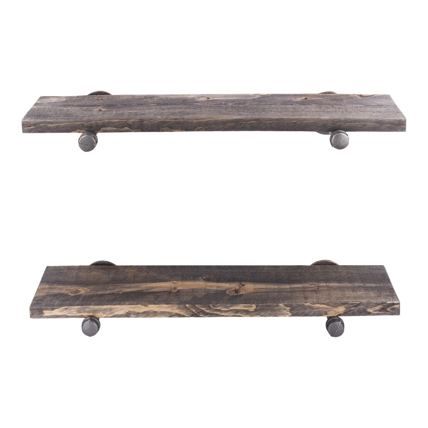 RESTORE Boulder Black 24 in. Shelves with Straight Brackets