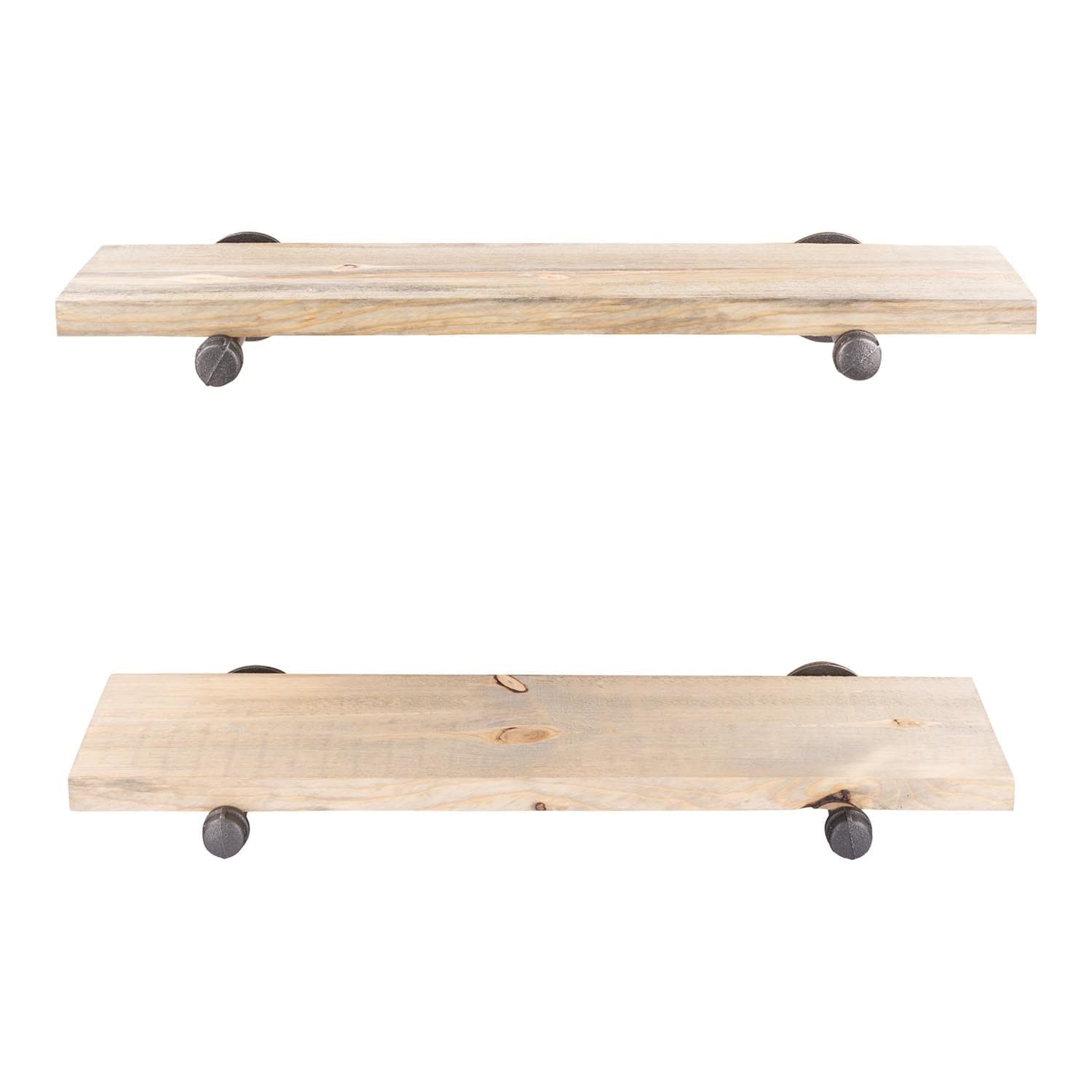 RESTORE Driftwood Tan 24 in. Shelves with Straight Brackets