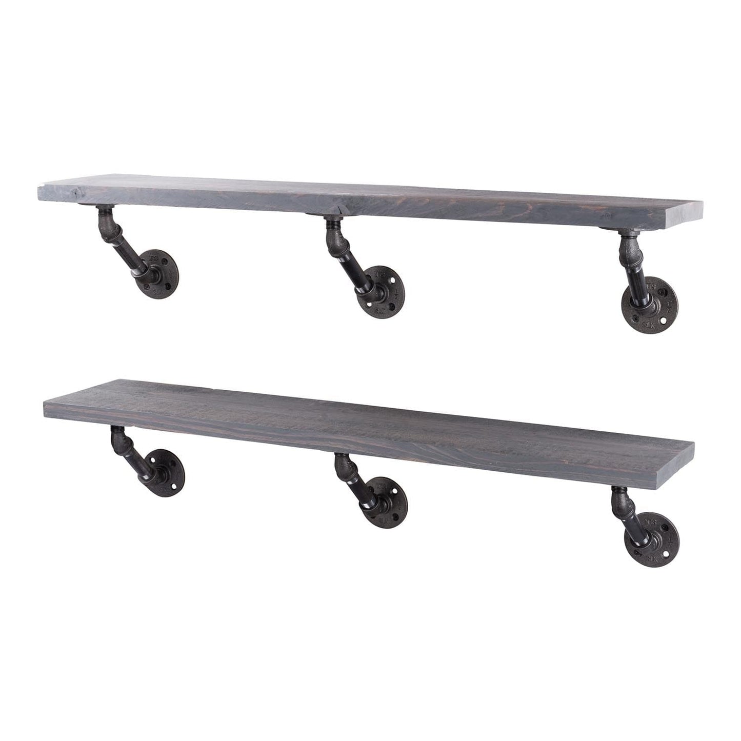 RESTORE Riverstone Grey 36 in. Shelves with Angled Brackets