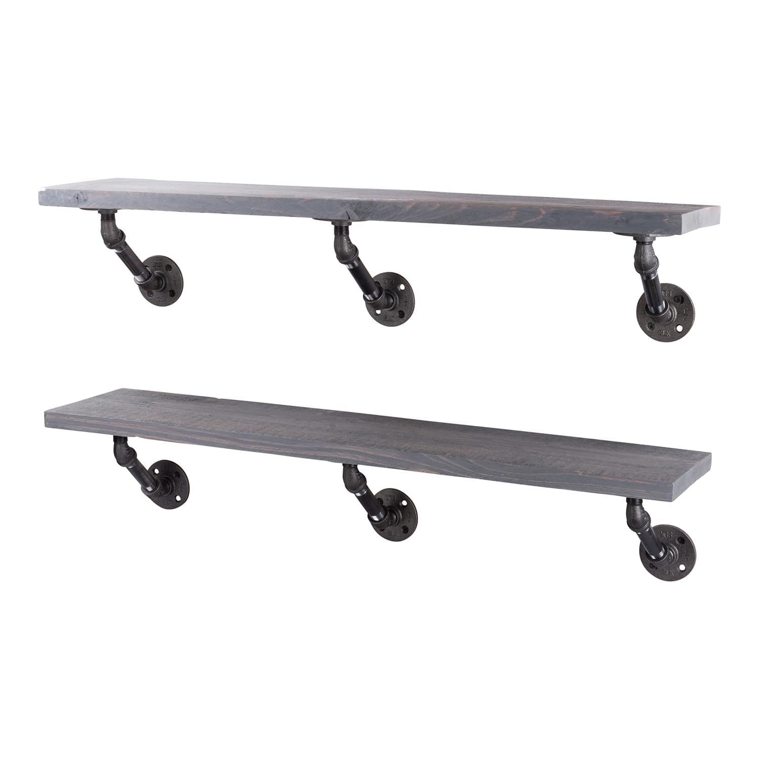 RESTORE Riverstone Grey 36 in. Shelves with Angled Brackets
