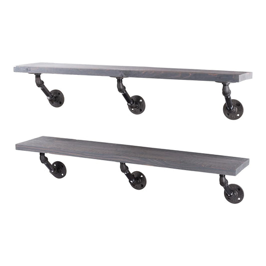RESTORE Riverstone Grey 36 in. Shelves with Angled Brackets