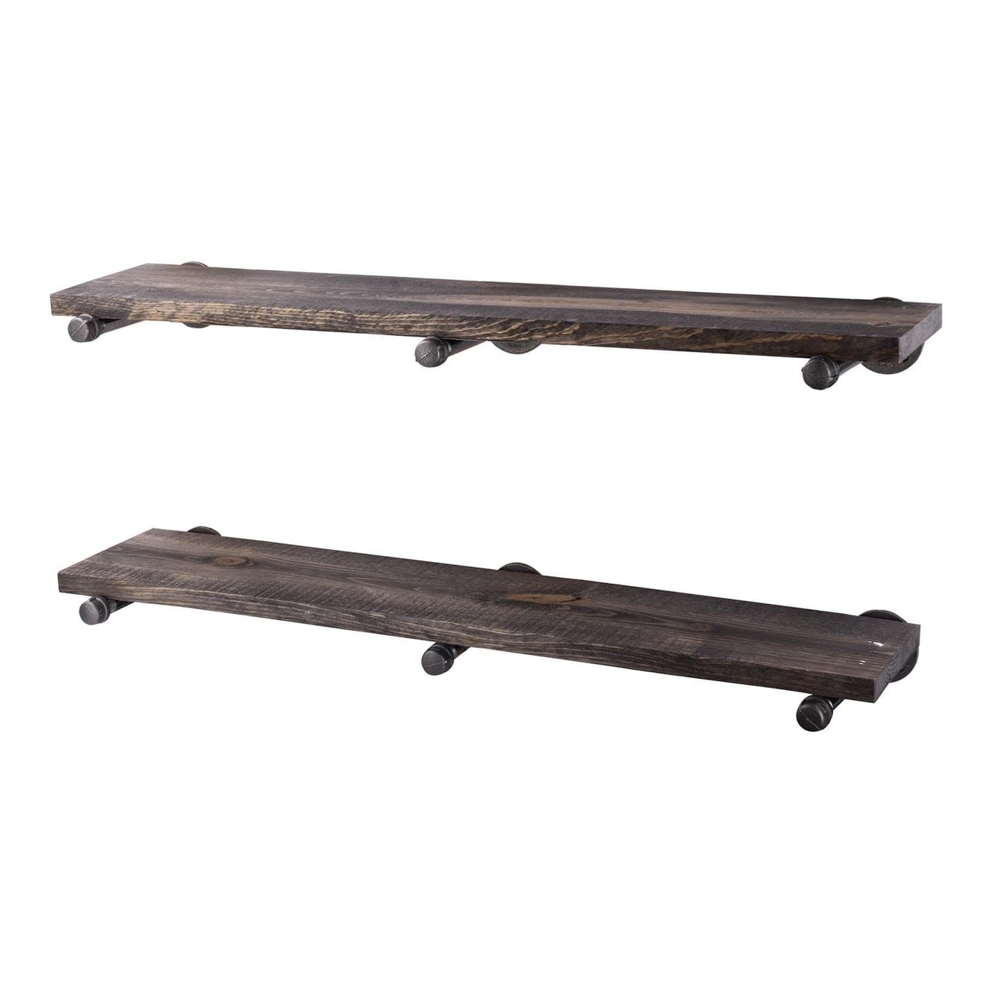 RESTORE Boulder Black 36 in. Shelves with Straight Brackets