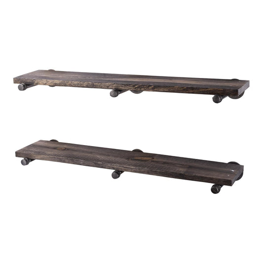 RESTORE Boulder Black 36 in. Shelves with Straight Brackets
