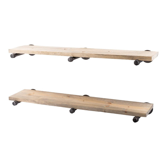 RESTORE Driftwood Tan 36 in. Shelves with Straight Brackets