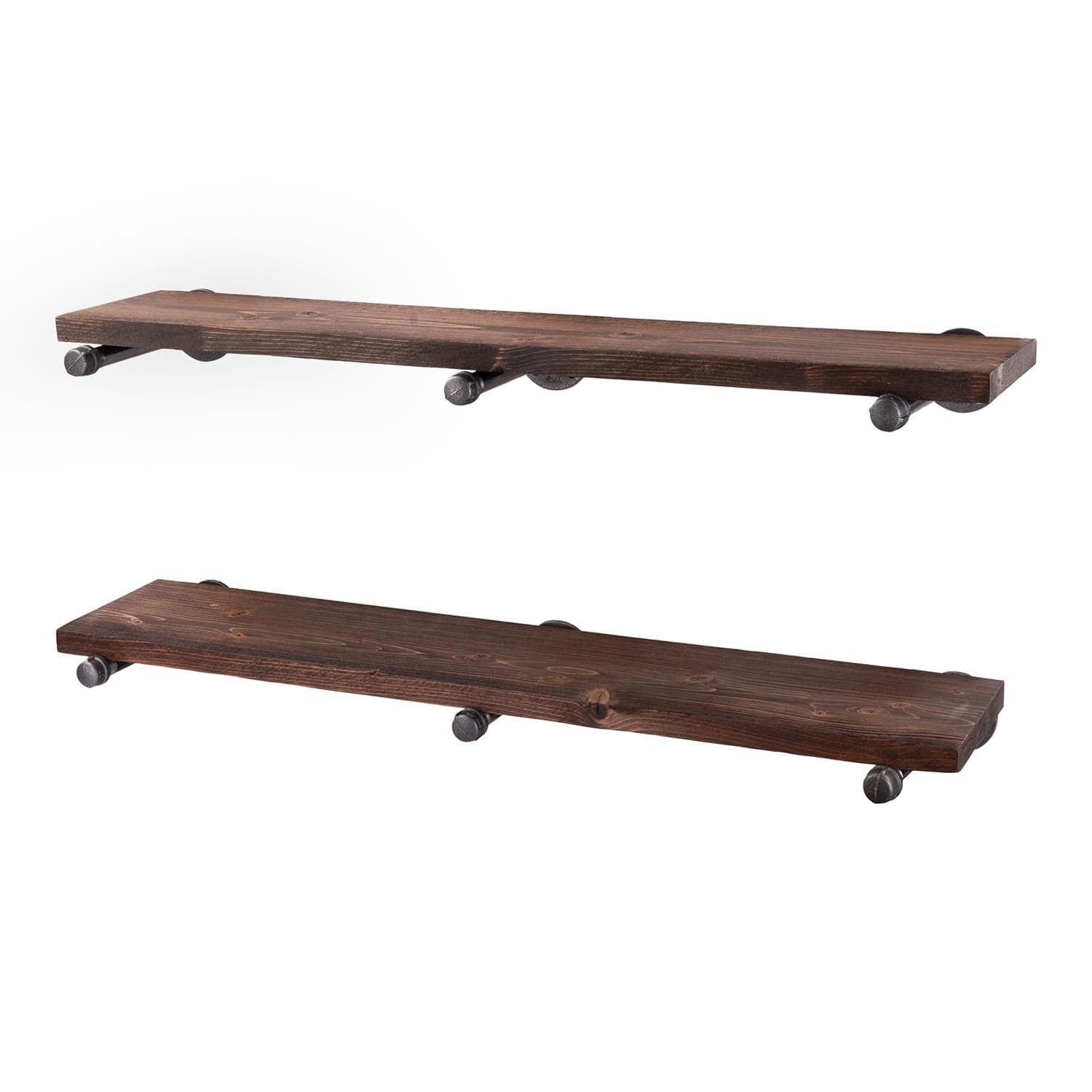 RESTORE Trail Brown 36 in. Shelves with Straight Brackets