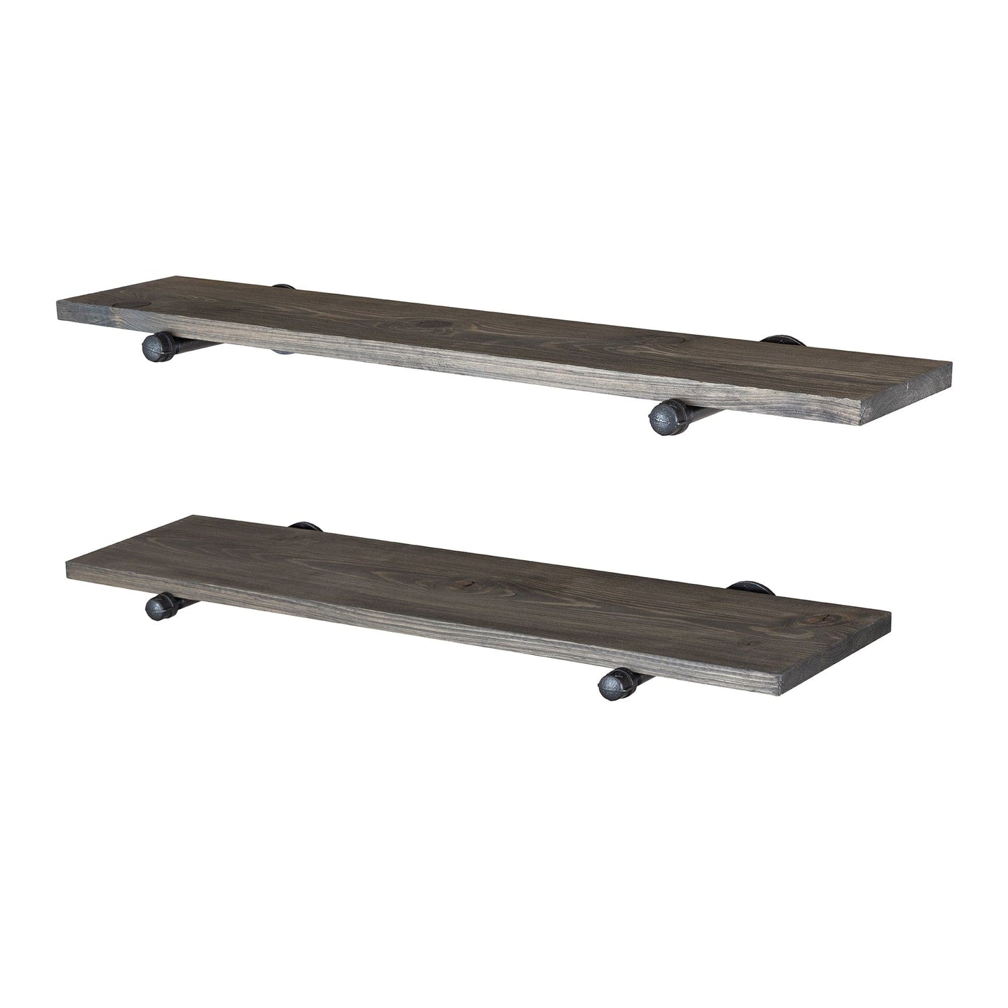 RESTORE Boulder Black 36 in. Shelves with Noir Pre-finished Straight Brackets