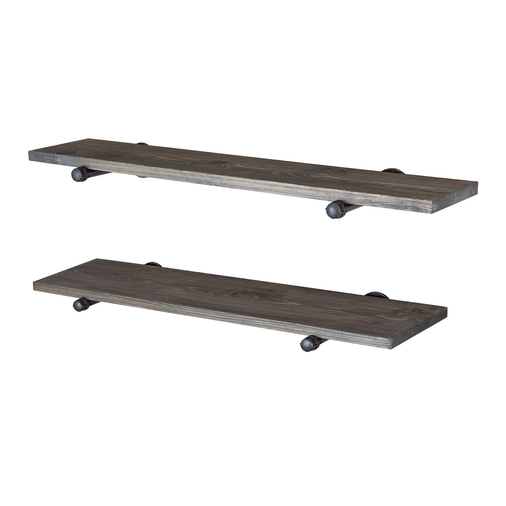RESTORE Boulder Black 36 in. Shelves with Noir Pre-finished Straight Brackets