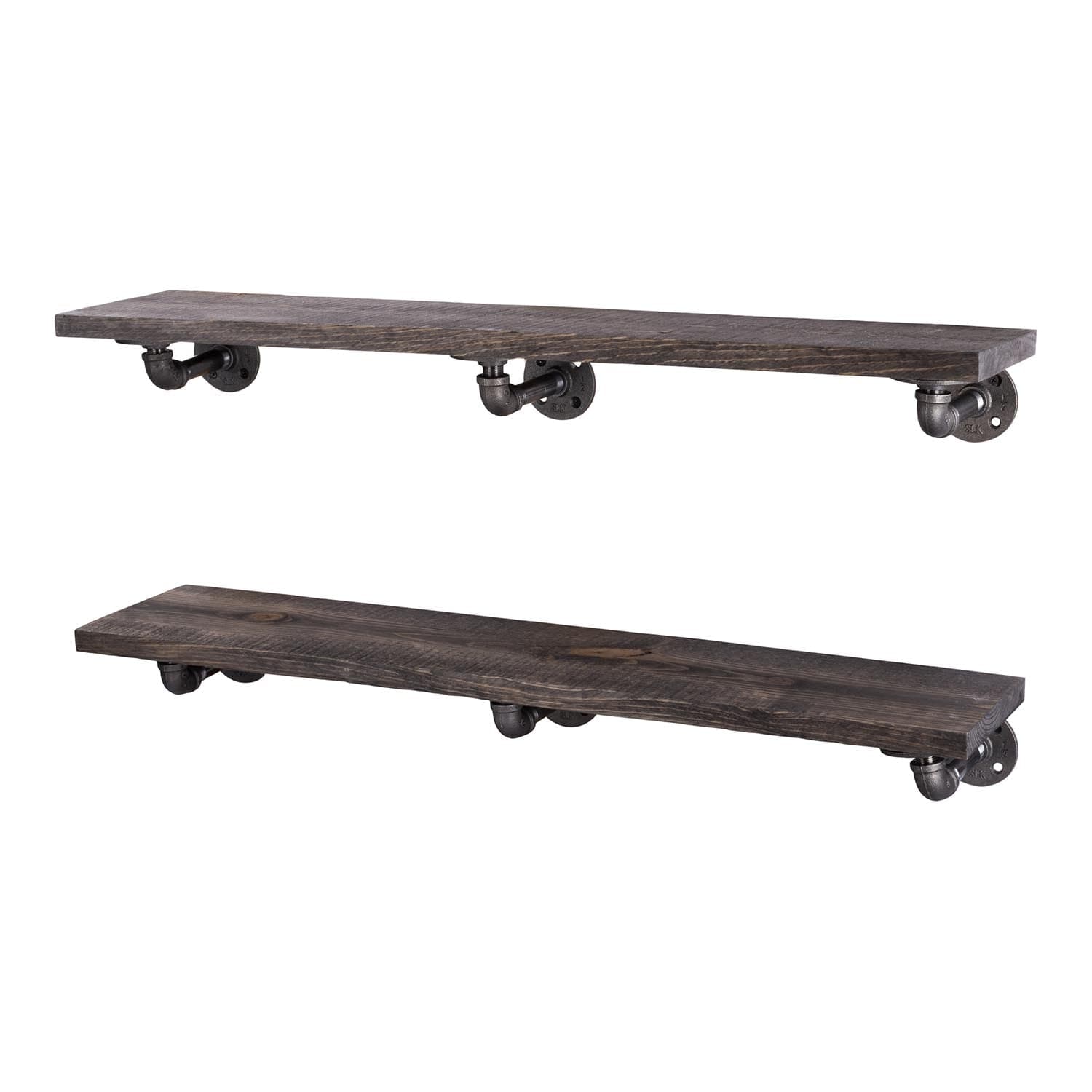 RESTORE Boulder Black 36 in. Shelves with L-Shaped Brackets