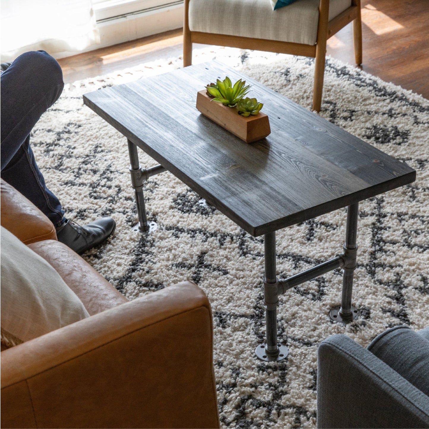 RESTORE Boulder Black Solid Wood Coffee Table