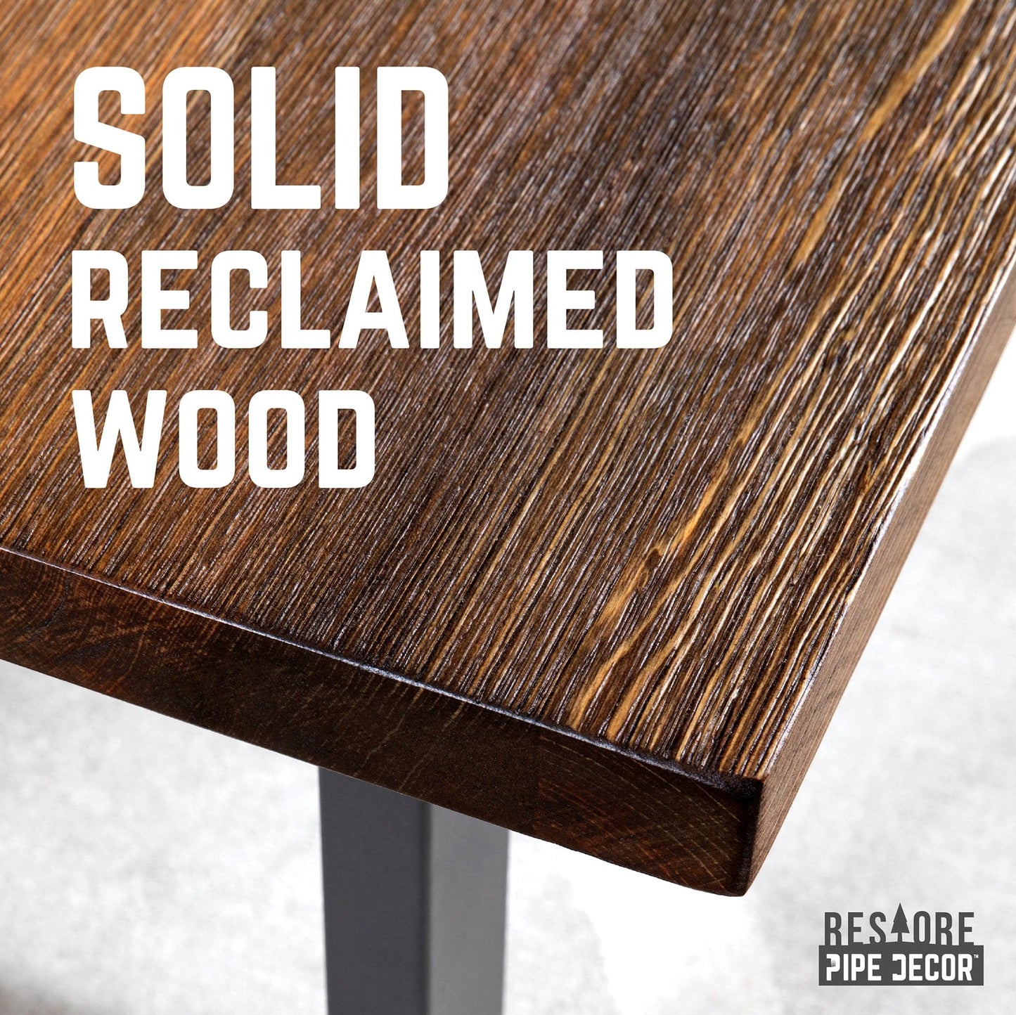 Skyline Boulder Black Solid Wood Coffee Table with 12 in. Landscape Legs