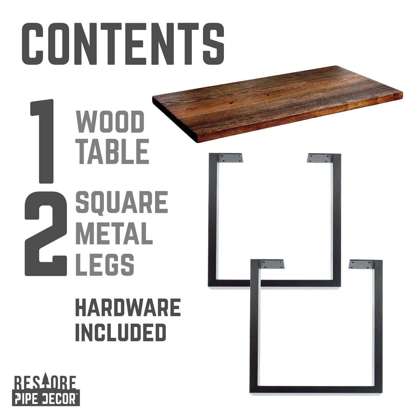 Skyline Boulder Black Solid Wood Coffee Table with 12 in. Landscape Legs