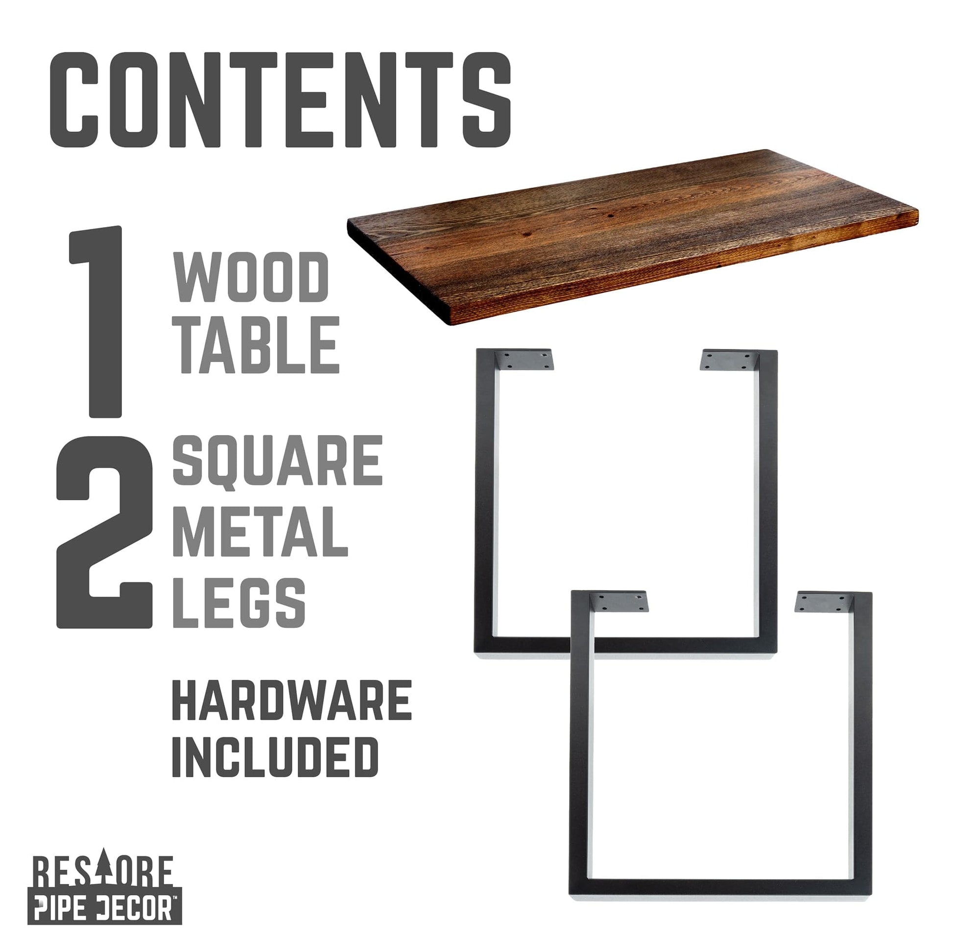 Skyline Boulder Black Solid Wood Coffee Table with 12 in. Landscape Legs